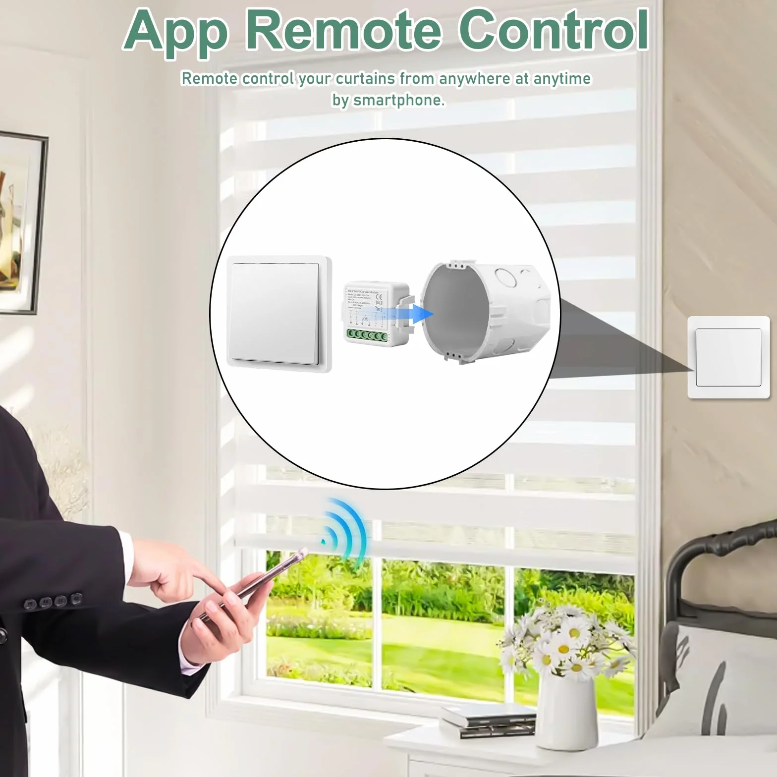 Moduł przełącznika rolet WiFi Smart, kompatybilny z Google Home/Smart Life/Tuya Smart