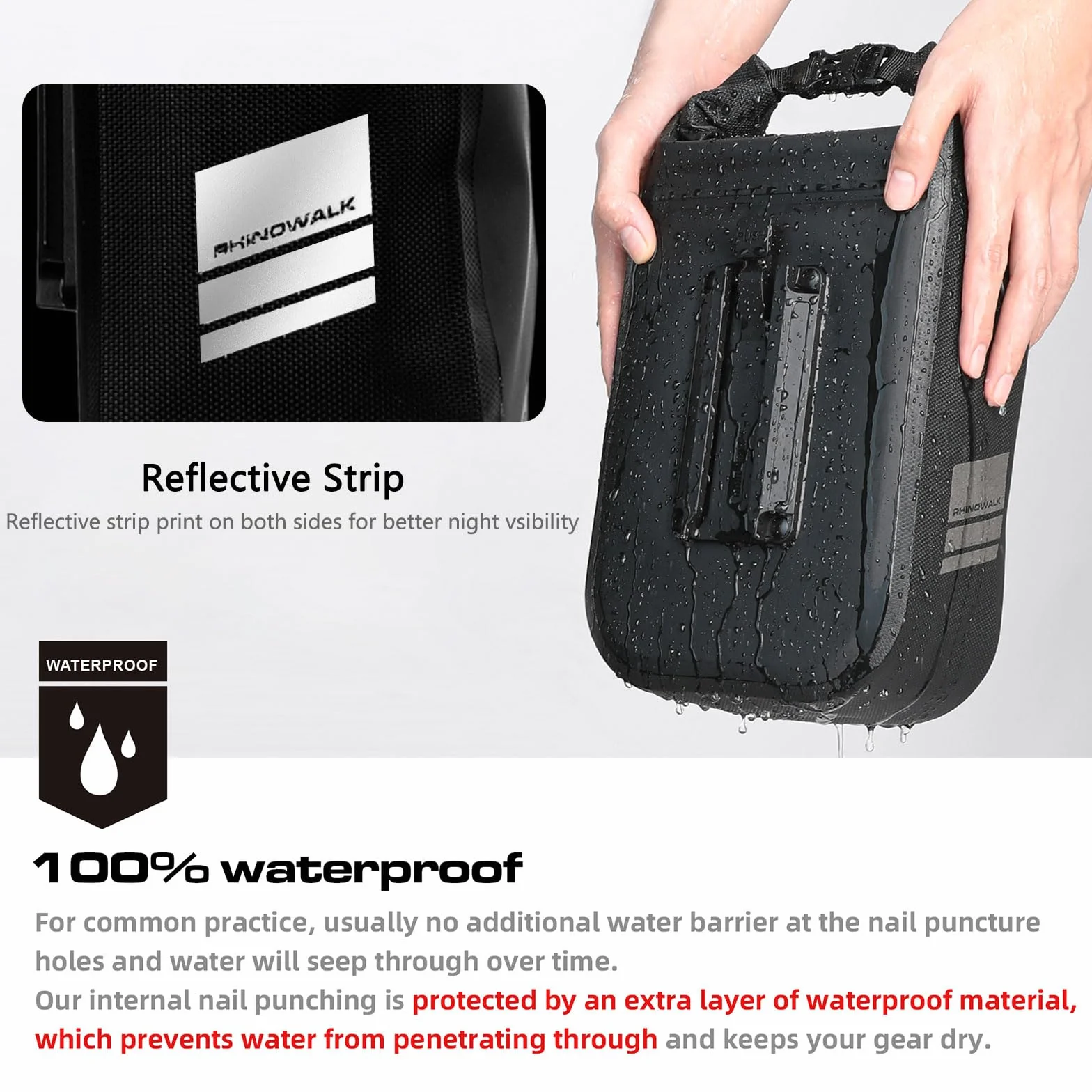 BAIGIO Torba na przedni widelec rowerowy 4 l z adapterem Quick Release Wodoodporna