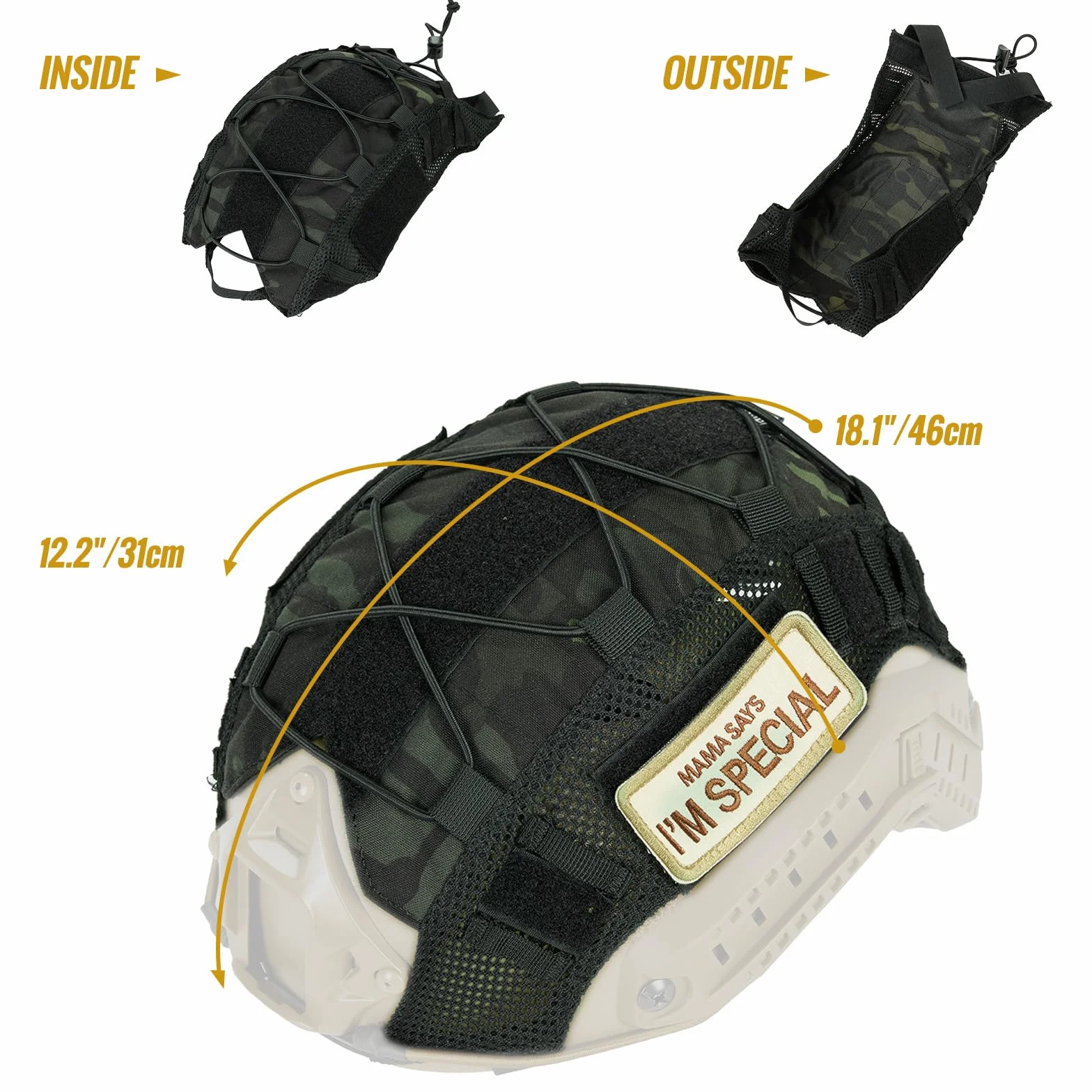OneTigris Taktyczny pokrowiec na kask 06 Fast pokrowiec na kask balistyczny, w rozmiarze L i Fast PJ, rozmiar L/XL