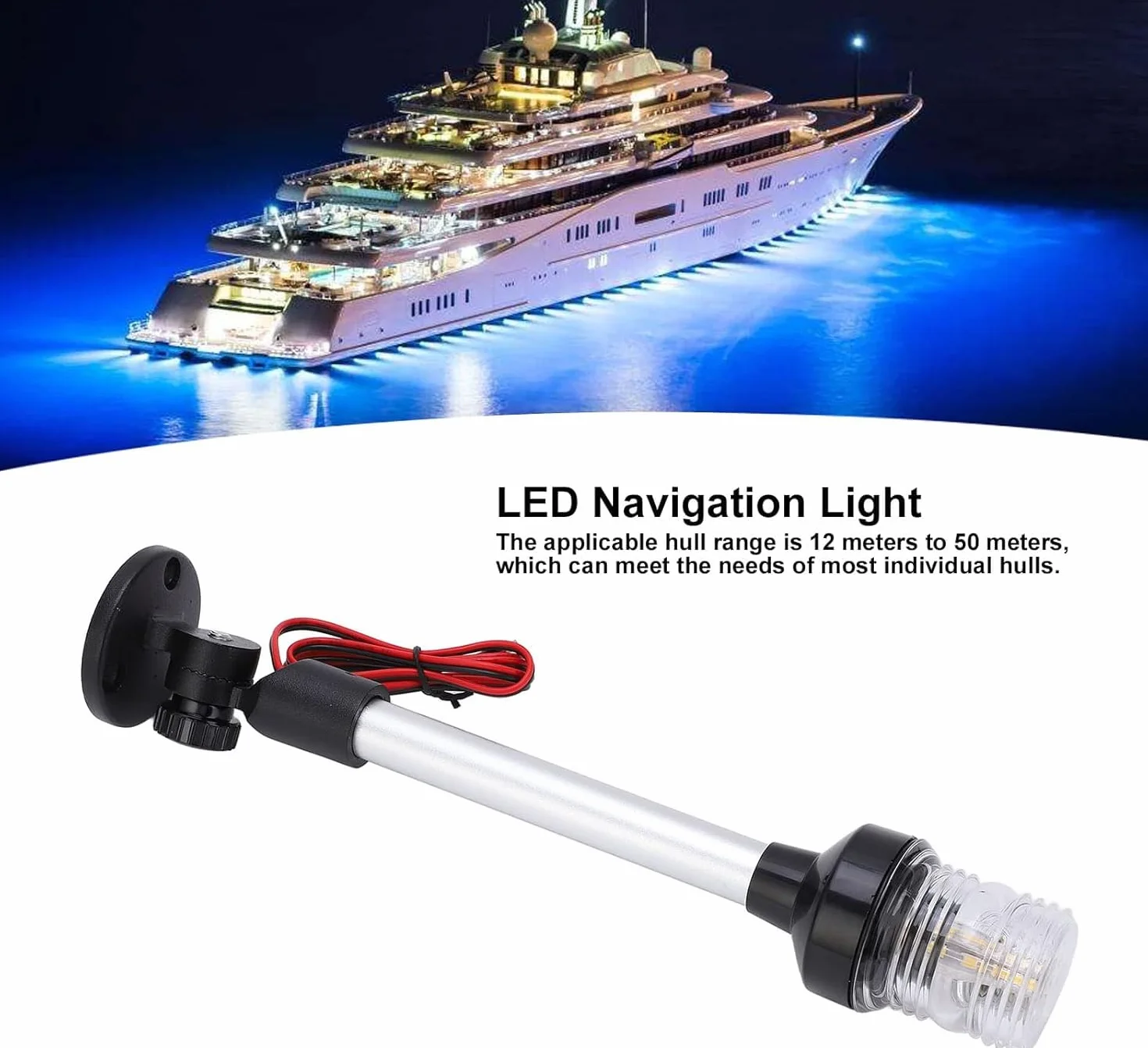 Lampa nawigacyjna LED wodoodporna 12-24V do łodzi 360°