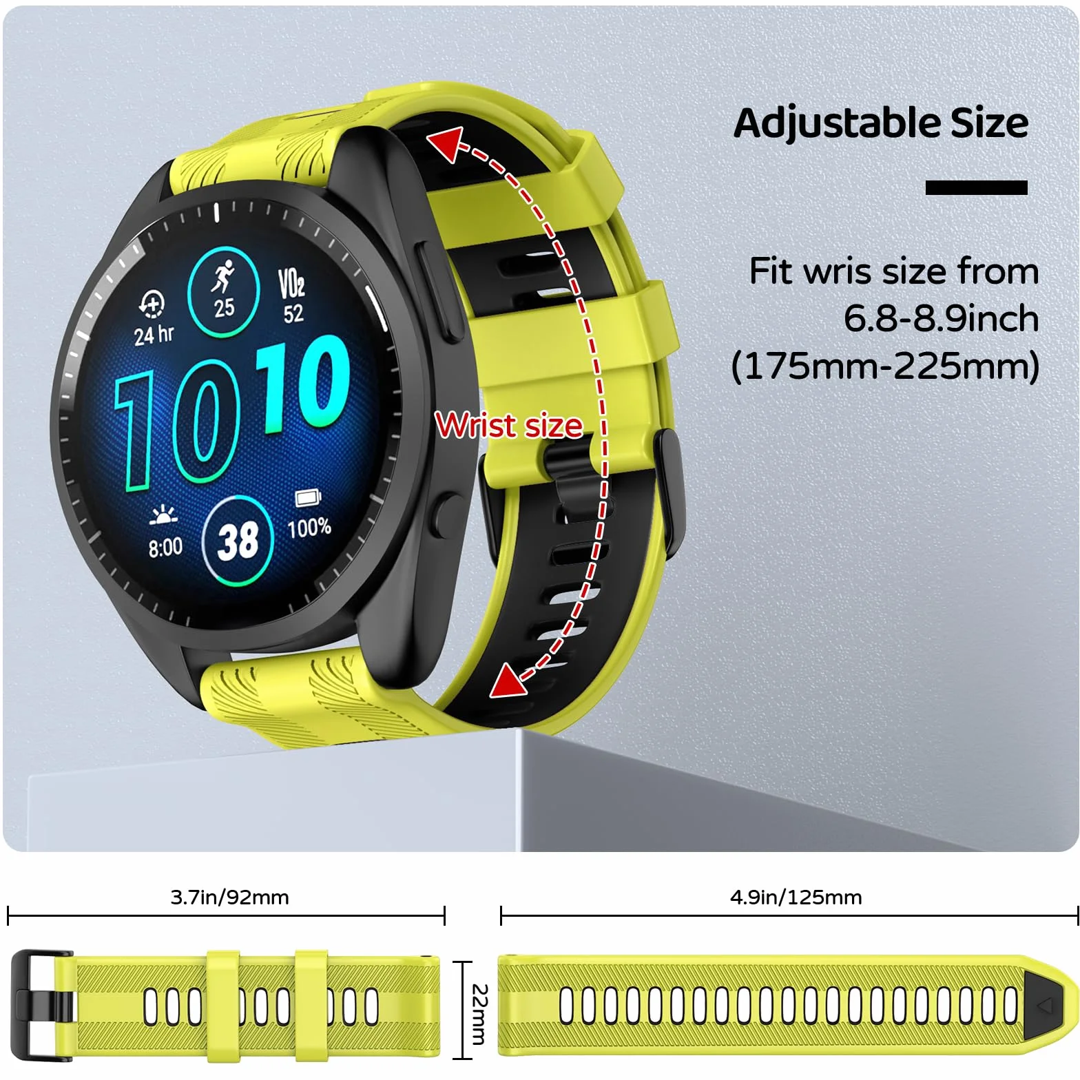 Pasek do zegarka Garmin Forerunner 965, Forerunner 955, Forerunner 945, Forerunner 935, miękki silikonowy 22 mm, paski zastępcze