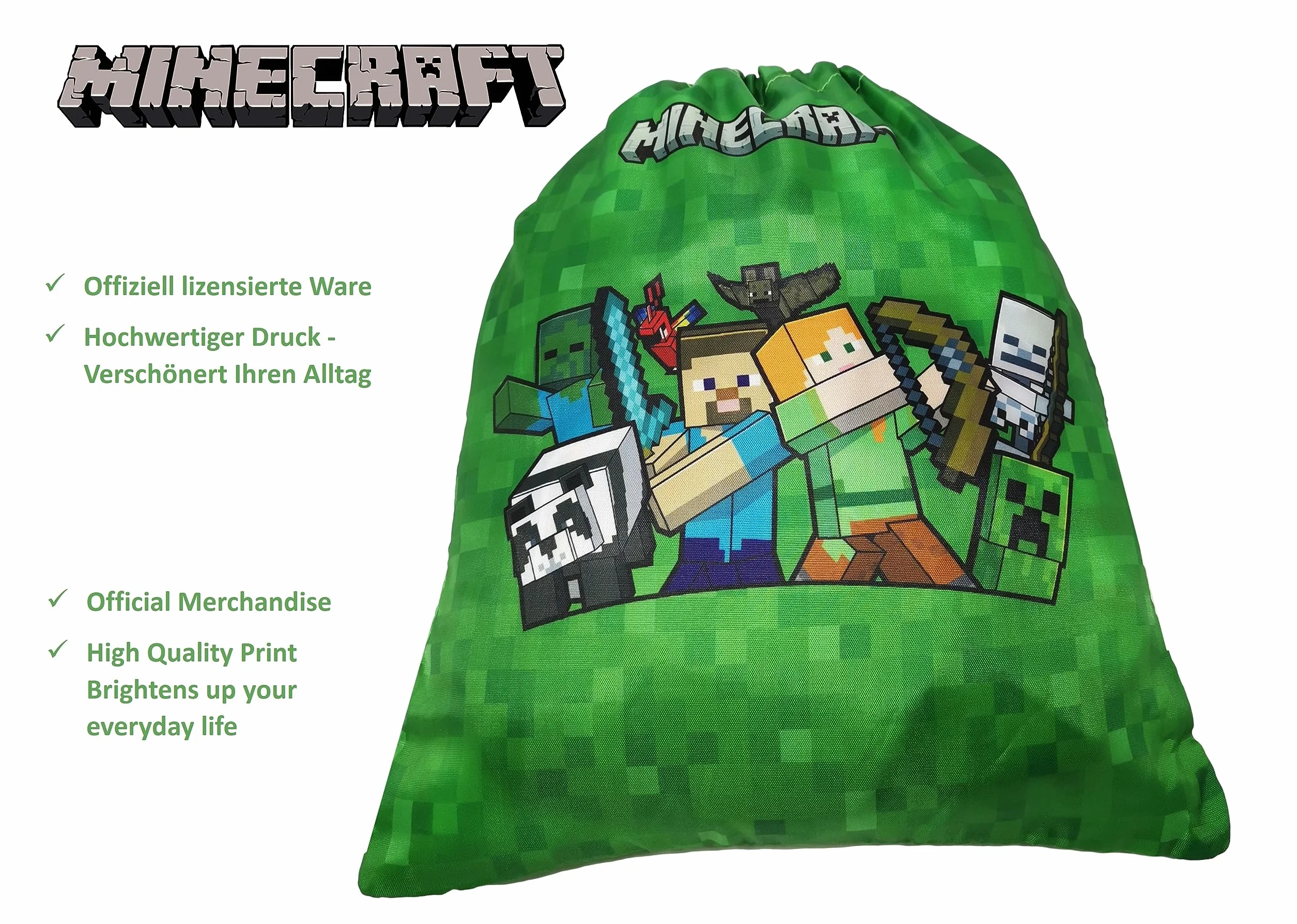 Theonoi Minecraft mały worek na siłownię, worek do pływania, torba sportowa, worek na buty, plecak sportowy