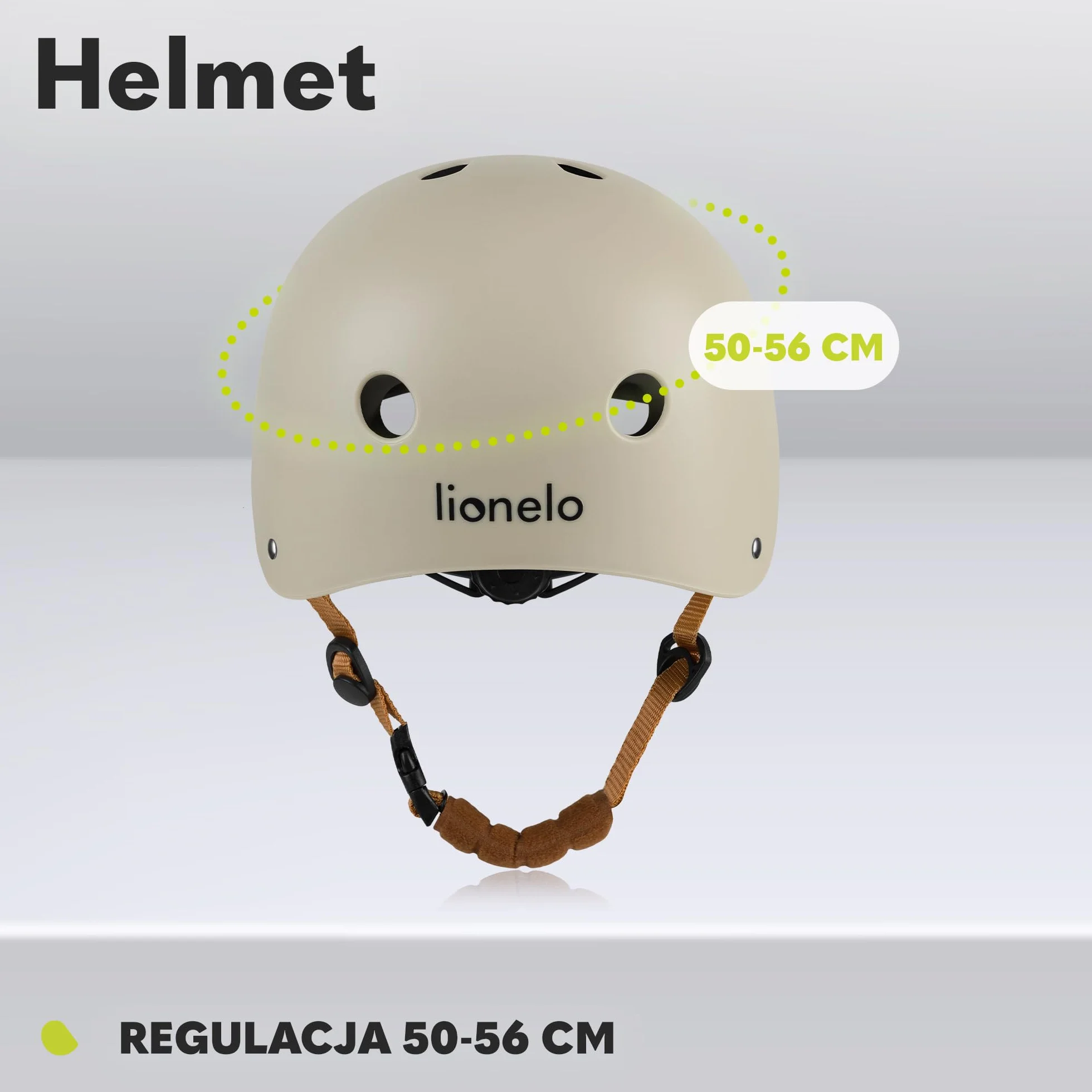 LIONELO Helmet Ochronny Kask Rowerowy dla Dzieci, Regulowany 50-56 cm, Osłona na Podbródek, Kask Dla Dziewczynek i Chłopców z Certyfikatem Intertek, Rozmiar S