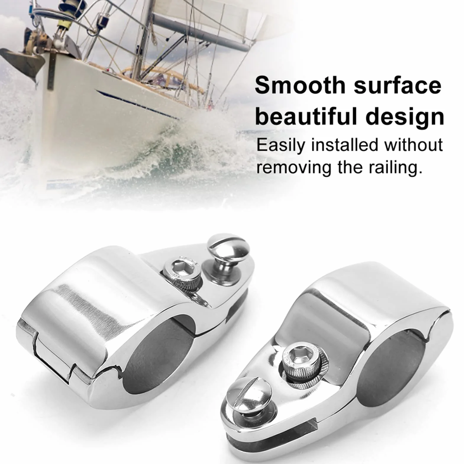 Zestaw 2 szt. Bimini Superior do łodzi, 1-calowy uchwyt na szynę szczękową z zawiasami, górna szczęka zjeżdżalnia łodzi/górna pokrywa, akcesoria do jachtów