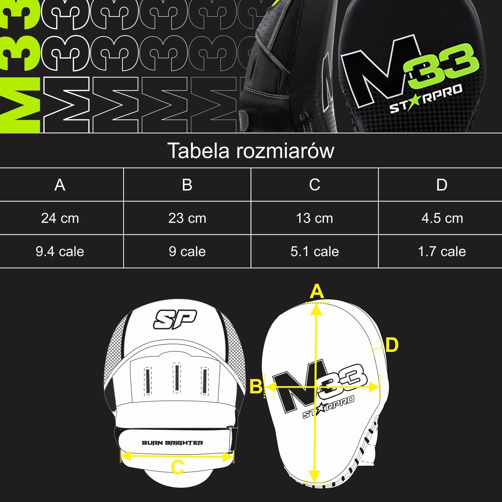Starpro M33 Premium Podkładki Bokserskie dla Dorosłych i Dzieci, Rękawice Bokserskie