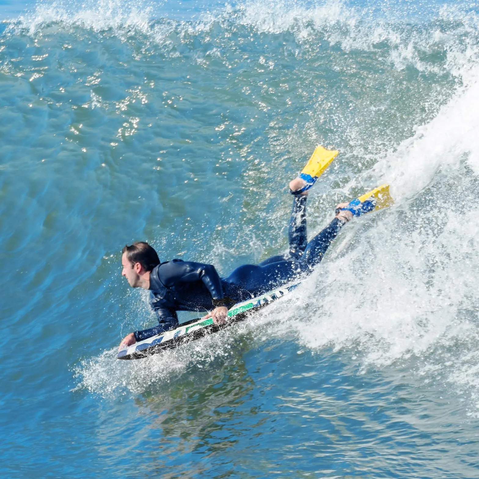COSTWAY Bodyboard dla dzieci, deska surfingowa z rdzeniem z tworzywa EPS, spód z HDPE i szlufką na nadgarstek, deska surfingowa, body Board