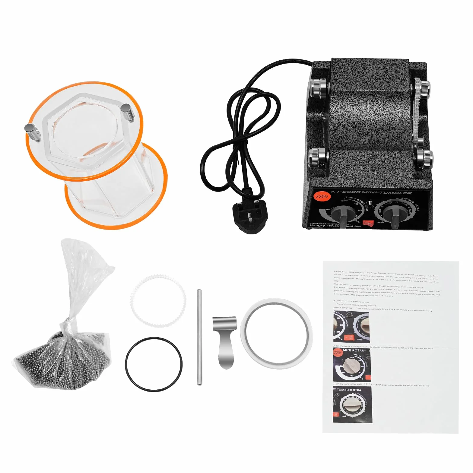 60 W Rotary Tumbler polerka do powierzchni 3 kg 4 prędkości z timerem