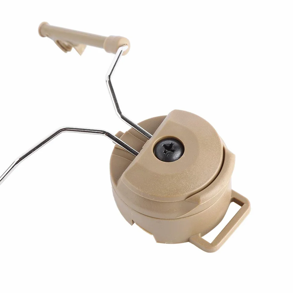 Adapter do kasku – 2 szt. plastikowy + stalowy kask szyna łukowa podwieszenie zestaw słuchawkowy do Peltor Comtac (kolor: Opaleniony)