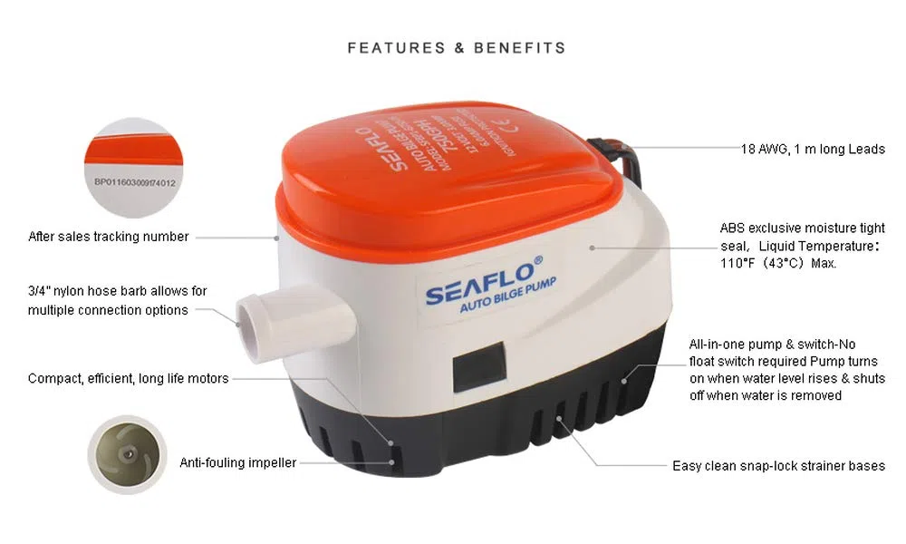 Seaflo Series 06 750GPH Automatyczna pompa zęzowa