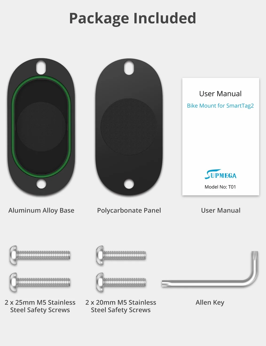 SUPMEGA Uchwyt rowerowy do SmartTag2, ukryty pod uchwytem na bidon rowerowy, wodoszczelny, antykradzieżowy, do trackera GPS Samsung Galaxy Smart Tag2