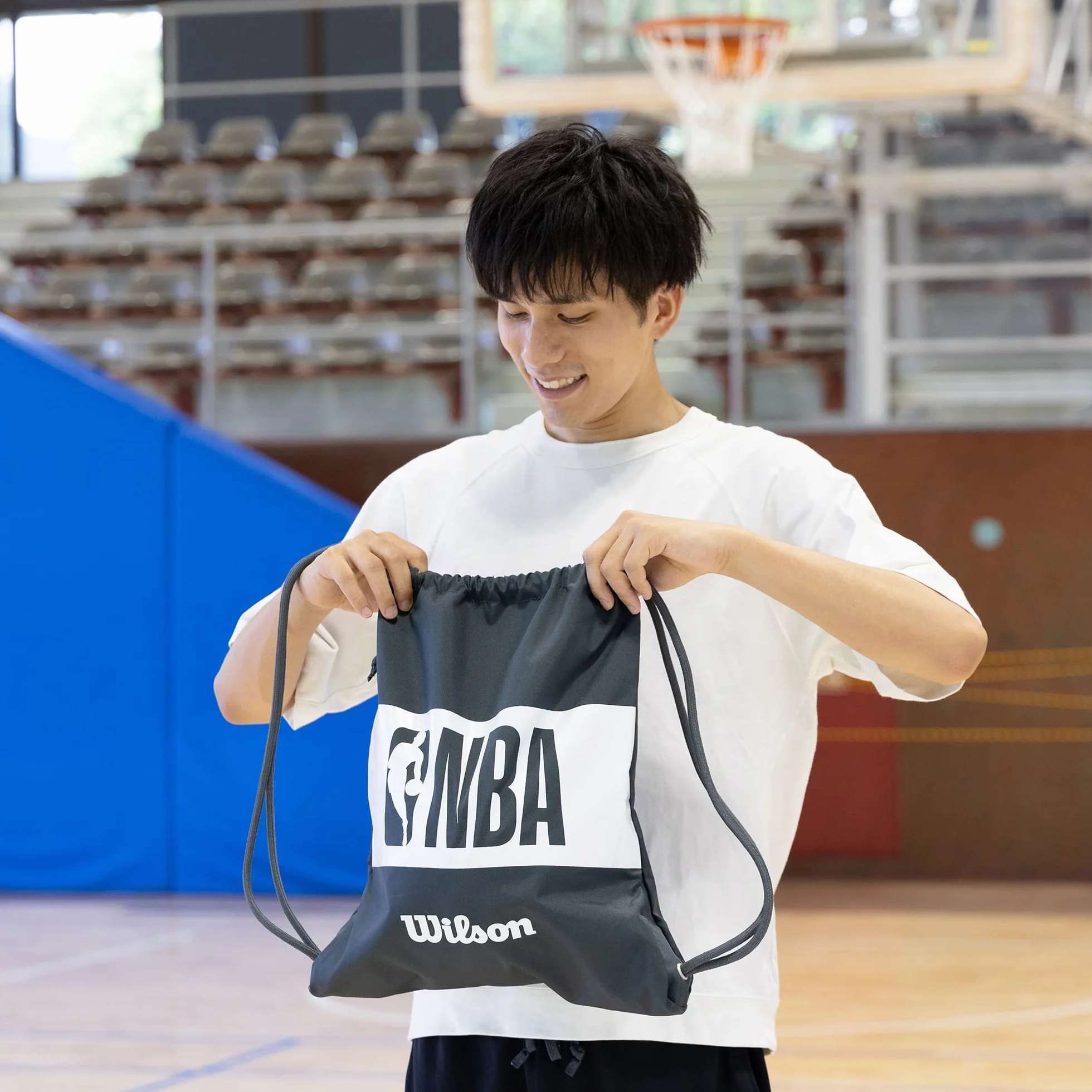 Wilson NBA Forge torba sportowa ze sznurkiem - czarna/szara