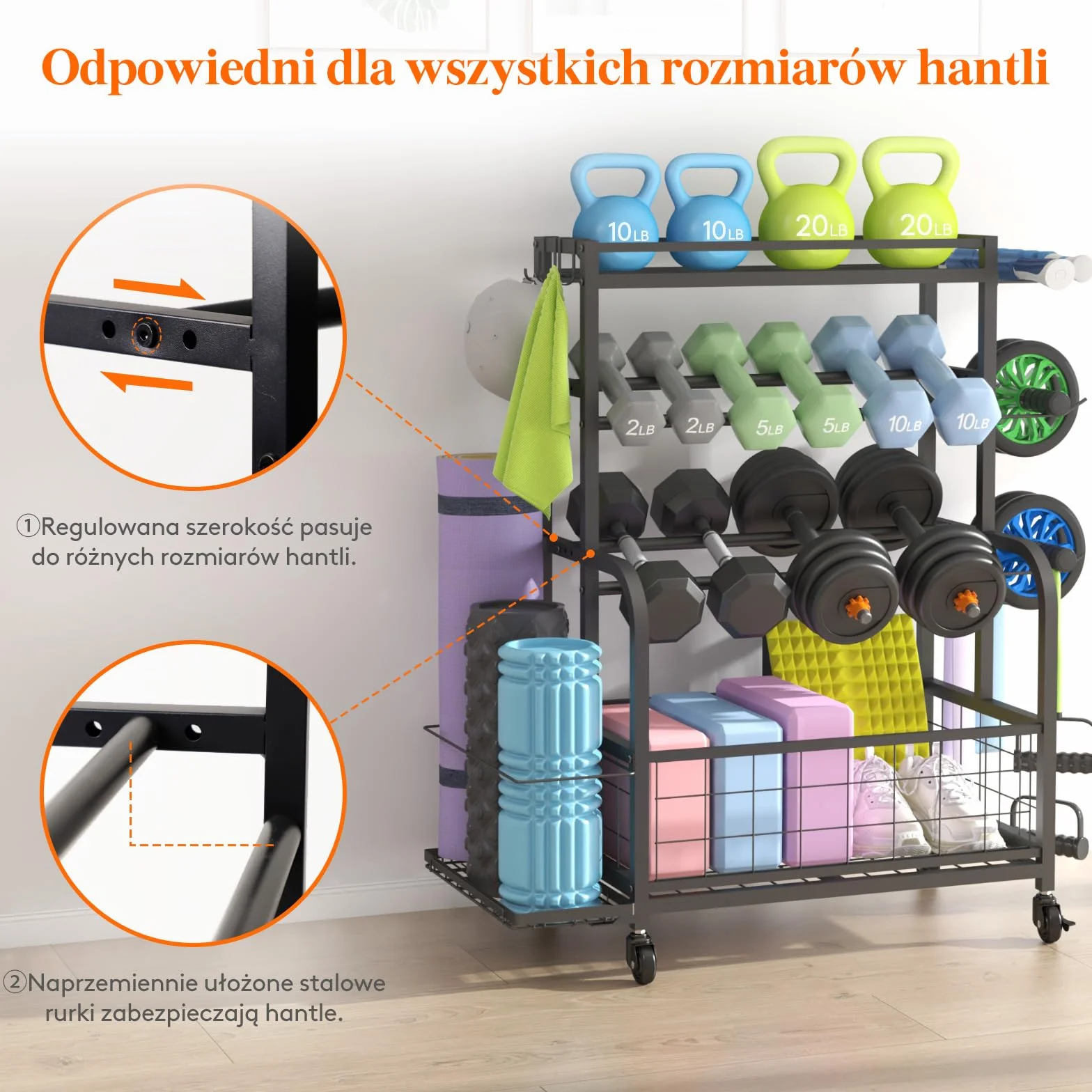 Lifewit Stojak na ciężary do domowej siłowni, stojak na hantle, średni rozmiar