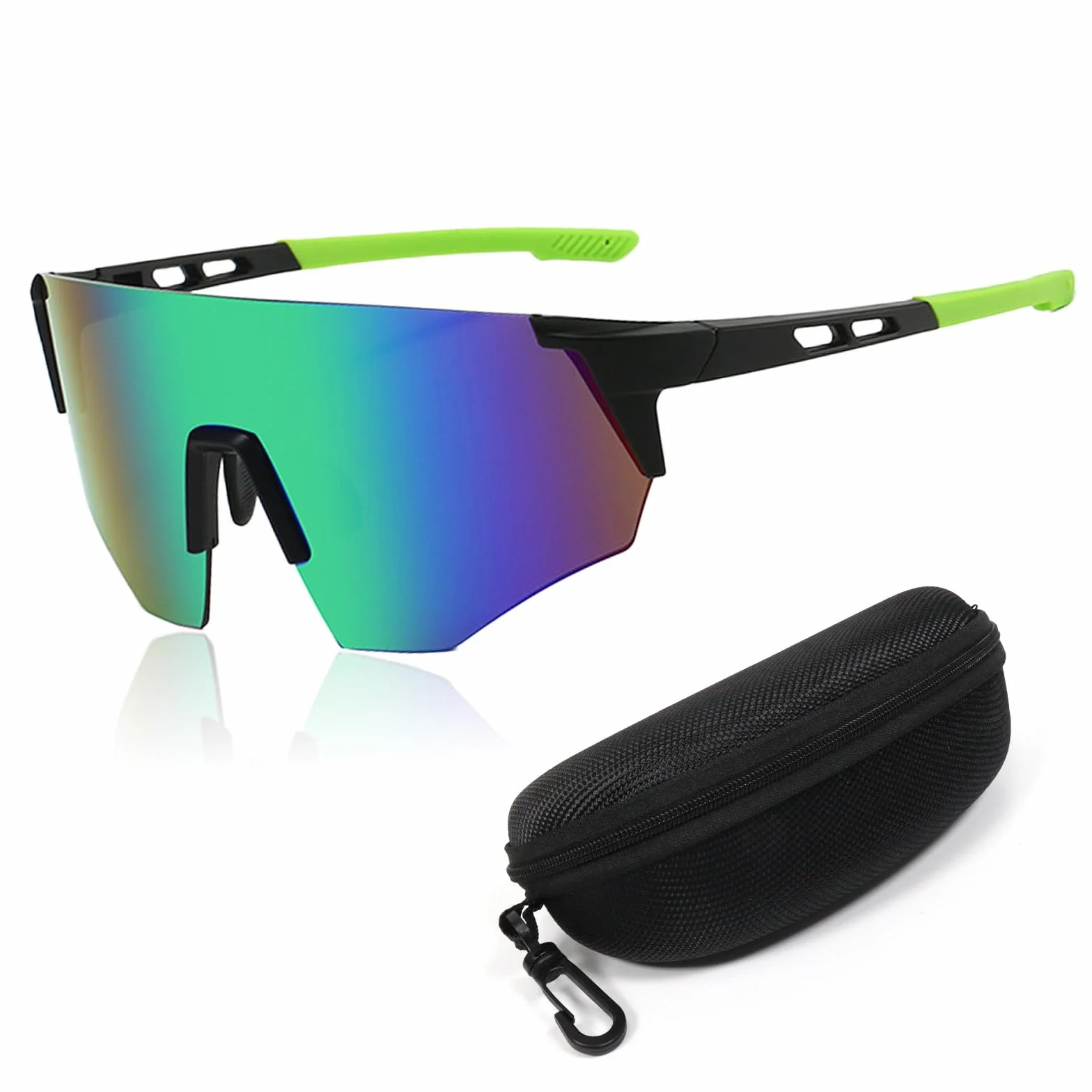 Szybkie okulary, zielone, męskie i damskie, ochrona UV400, wiatroszczelne i odporne na zaparowanie, okulary rowerowe do jazdy na rowerze MTB, rower wyścigowy, narty, bieganie, wędkowanie
