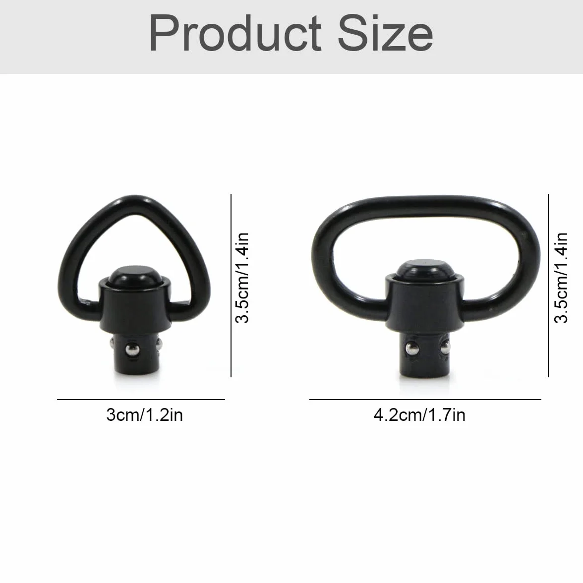 Sling Swivels QD Swivel Clip Loop Strap Quick Release obrotowe kółka 1,25 cala taktyczna klamra 4 szt. czarne