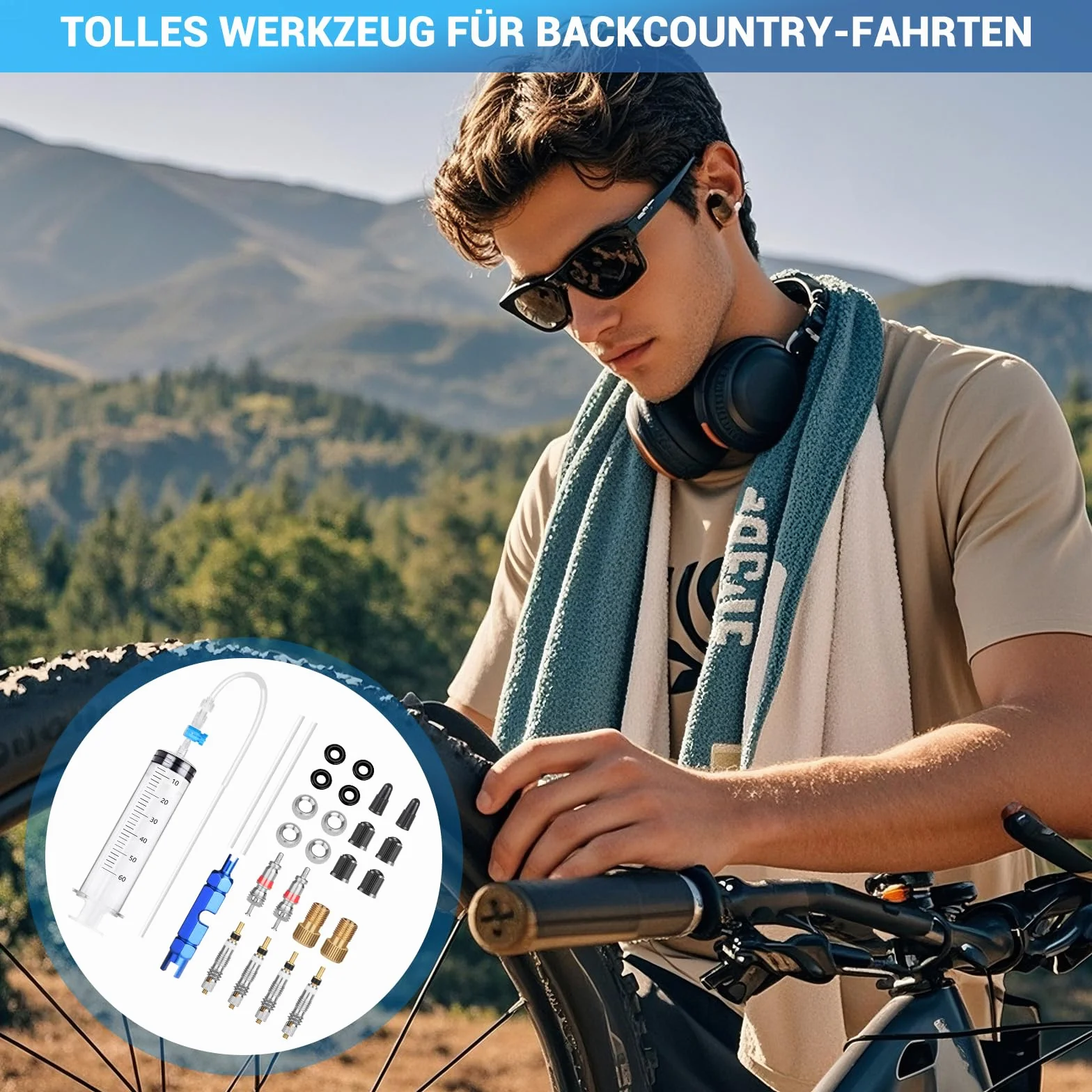 Tubeless strzykawka, środek uszczelniający, strzykawka do roweru, Sealant Injector, zestaw do usuwania rdzenia zaworu, adapter 60 ml, środek uszczelniający do opon, strzykawka do stanów i