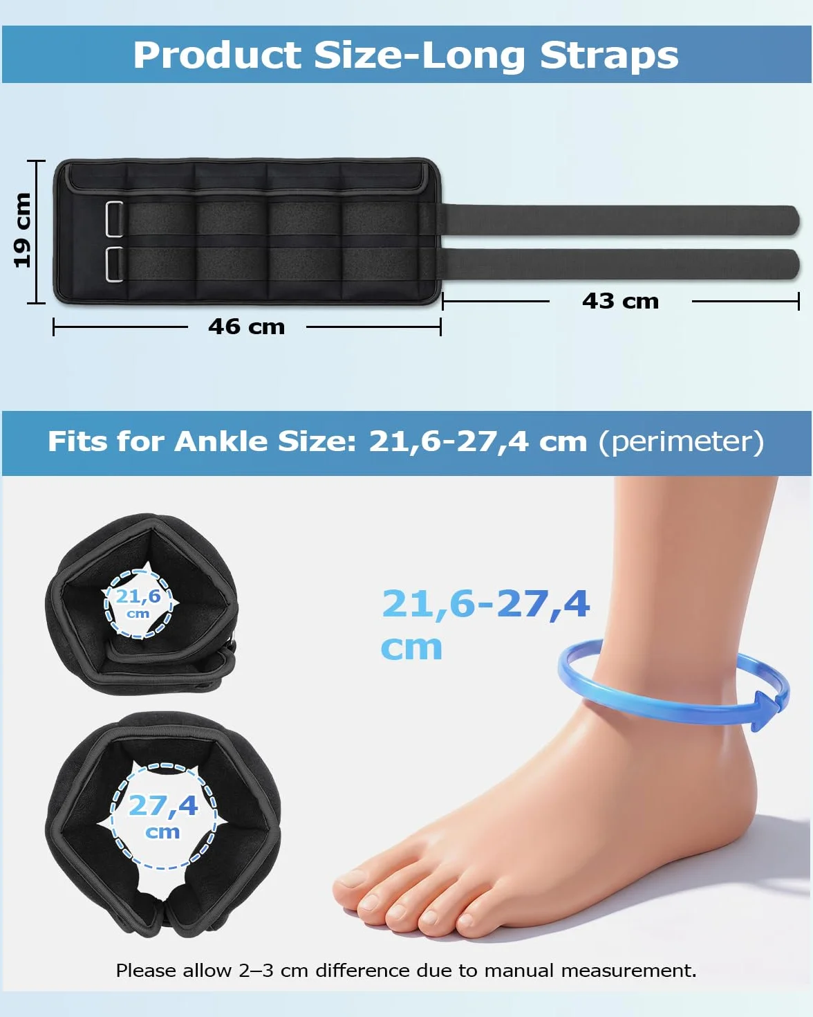 Regulowane obciążniki na nogi i ramiona, para 1,5-10 kg, zestaw