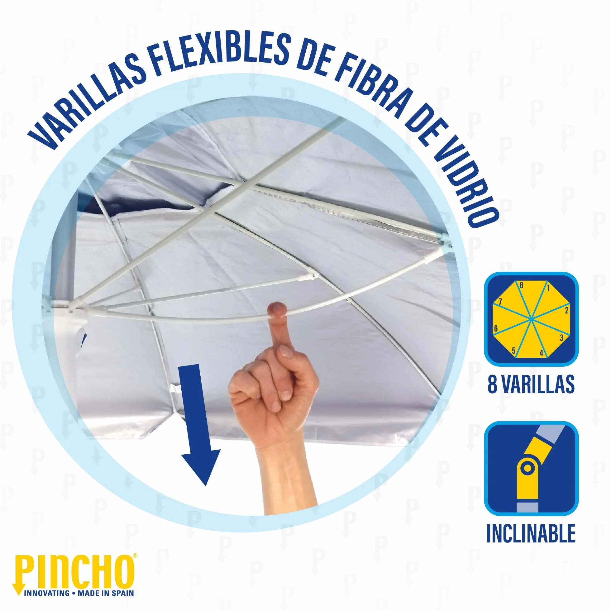 Szaszłyk Parasol Plaża 200 cm, Aluminium, UPF+50 blokuje 99% promieni UV, 8 prętów z włókna szklanego, bardzo lekki 1,5 kg, górne okno