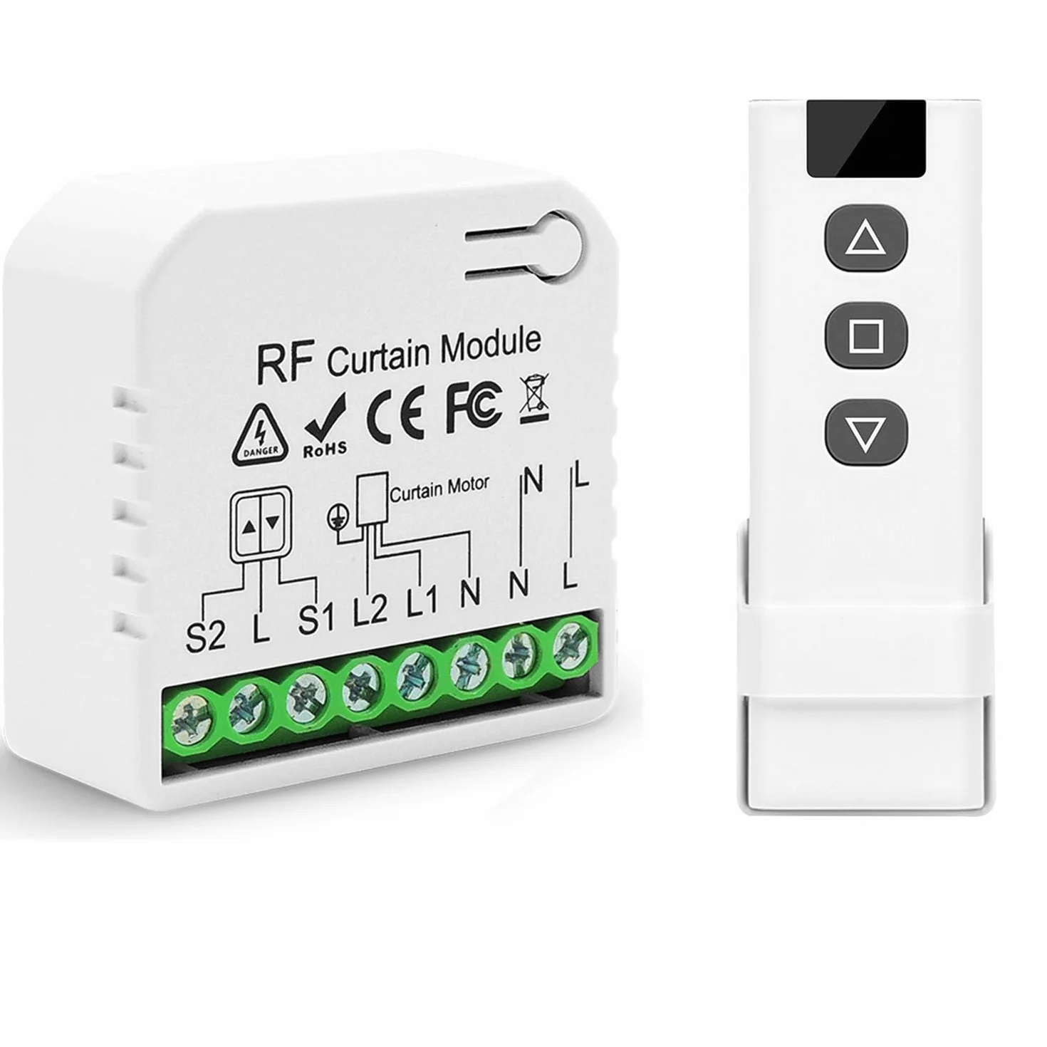 Bezprzewodowy moduł przełącznika rolet AC 220V 230V, nadajnik radiowy, zasięg 100m
