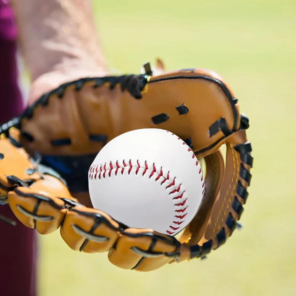 2 szt. Standardowa piłka baseballowa 20 cm, jedna miękka i jedna twarda piłka baseballowa do ćwiczeń i gier, dla sportowców na świeżym powietrzu, dla młodzieży i dorosłych, 2 szt