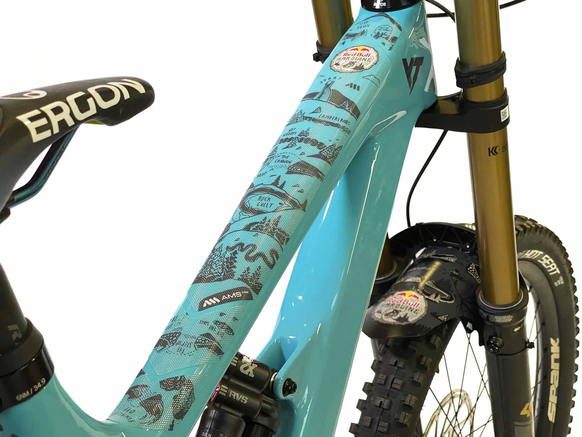 All Mountain Style AMS High Impact Frame Guard Extra - Chroni rower przed zarysowaniami i wgnieceniami, Red Bull Hard Grey