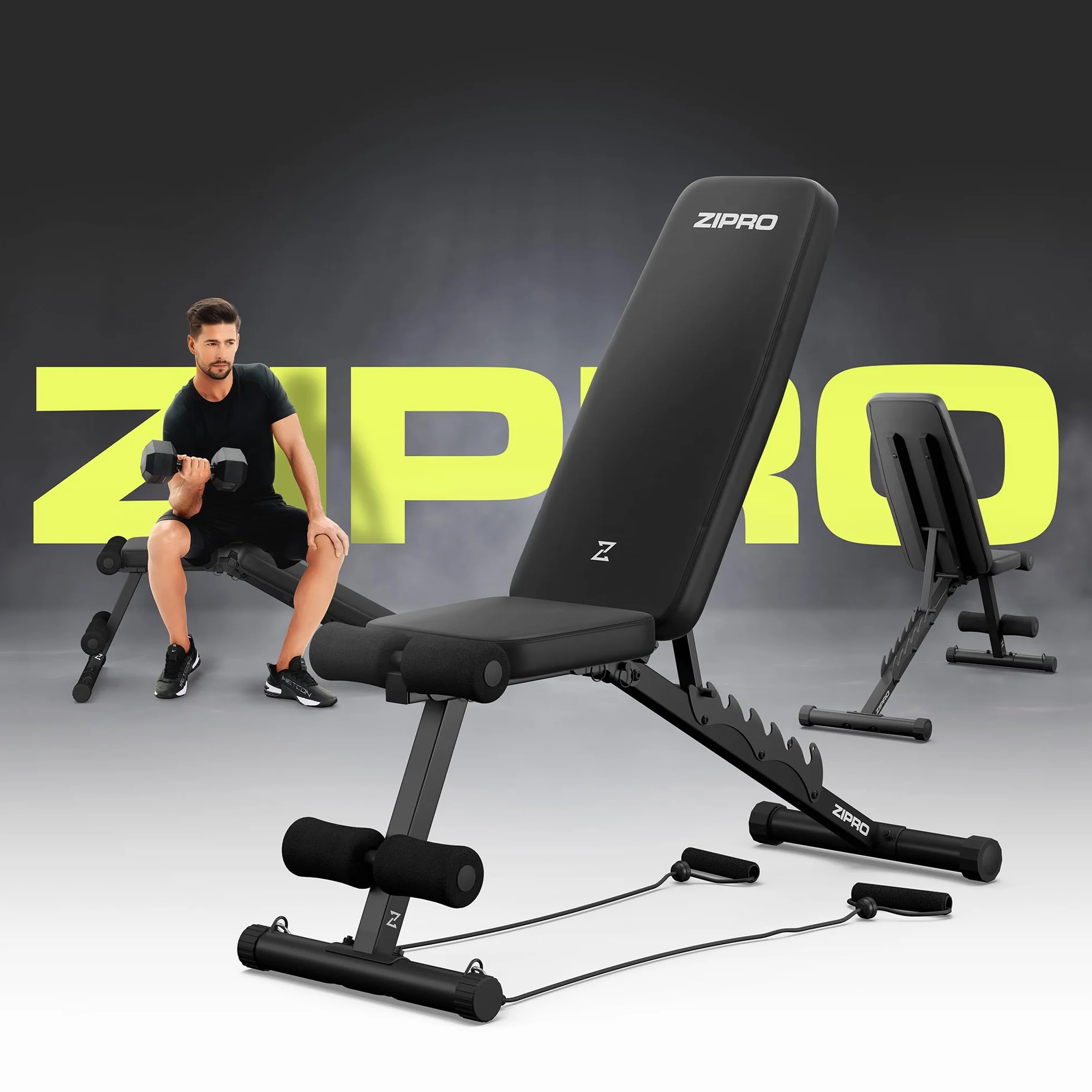 Zipro Uniseks 11926643 Ławka Treningowa, Czarny, do 230 kg