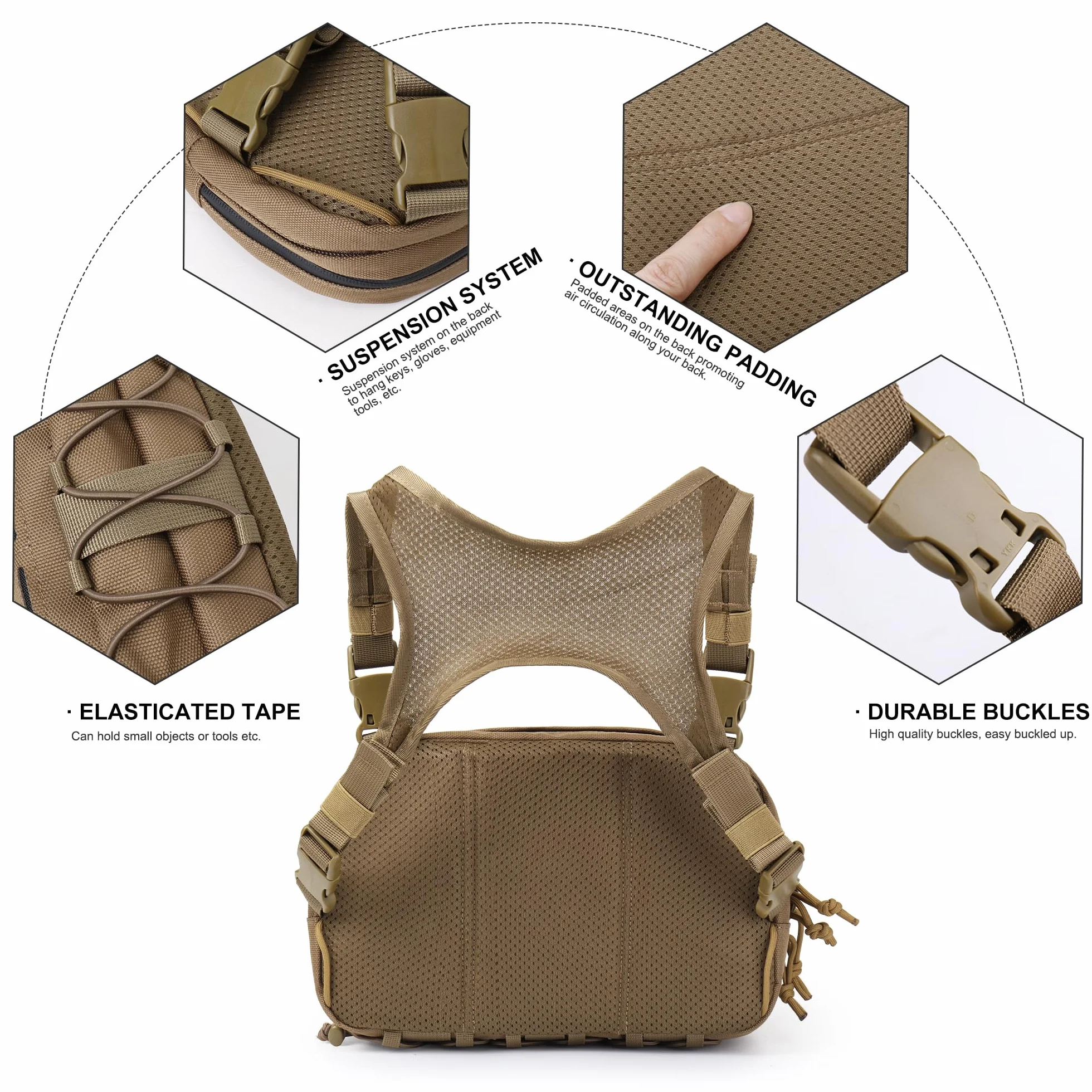 Mardingtop Taktyczna kieszeń na pierś Molle kamizelka Pouch Chest Rig
