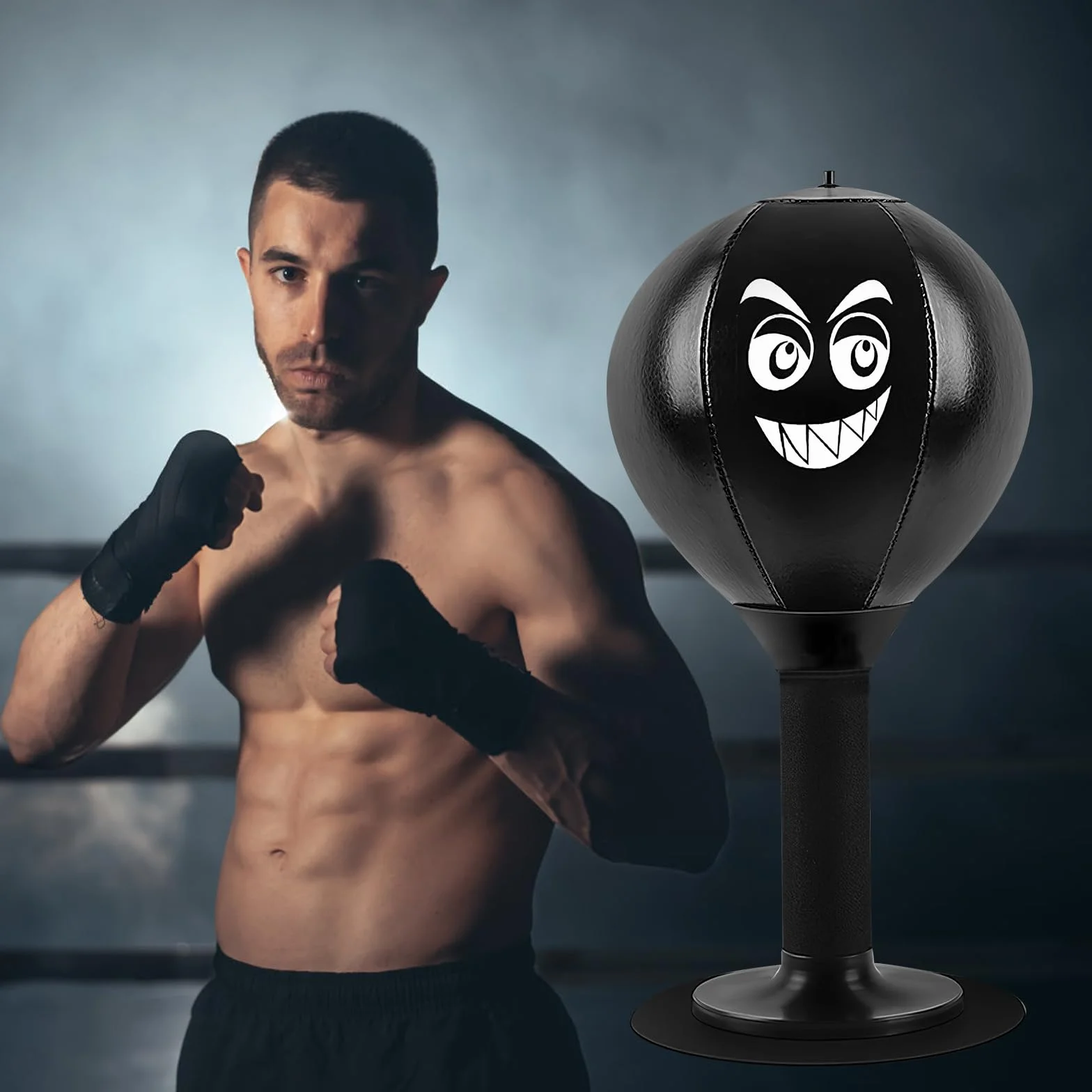 Torba bokserska na stół, worek biurkowy do dziurkowania piłka punchingball tisch torba bokserska na biurko z przyssawką na biurku dla dorosłych dzieci piłka bokserska