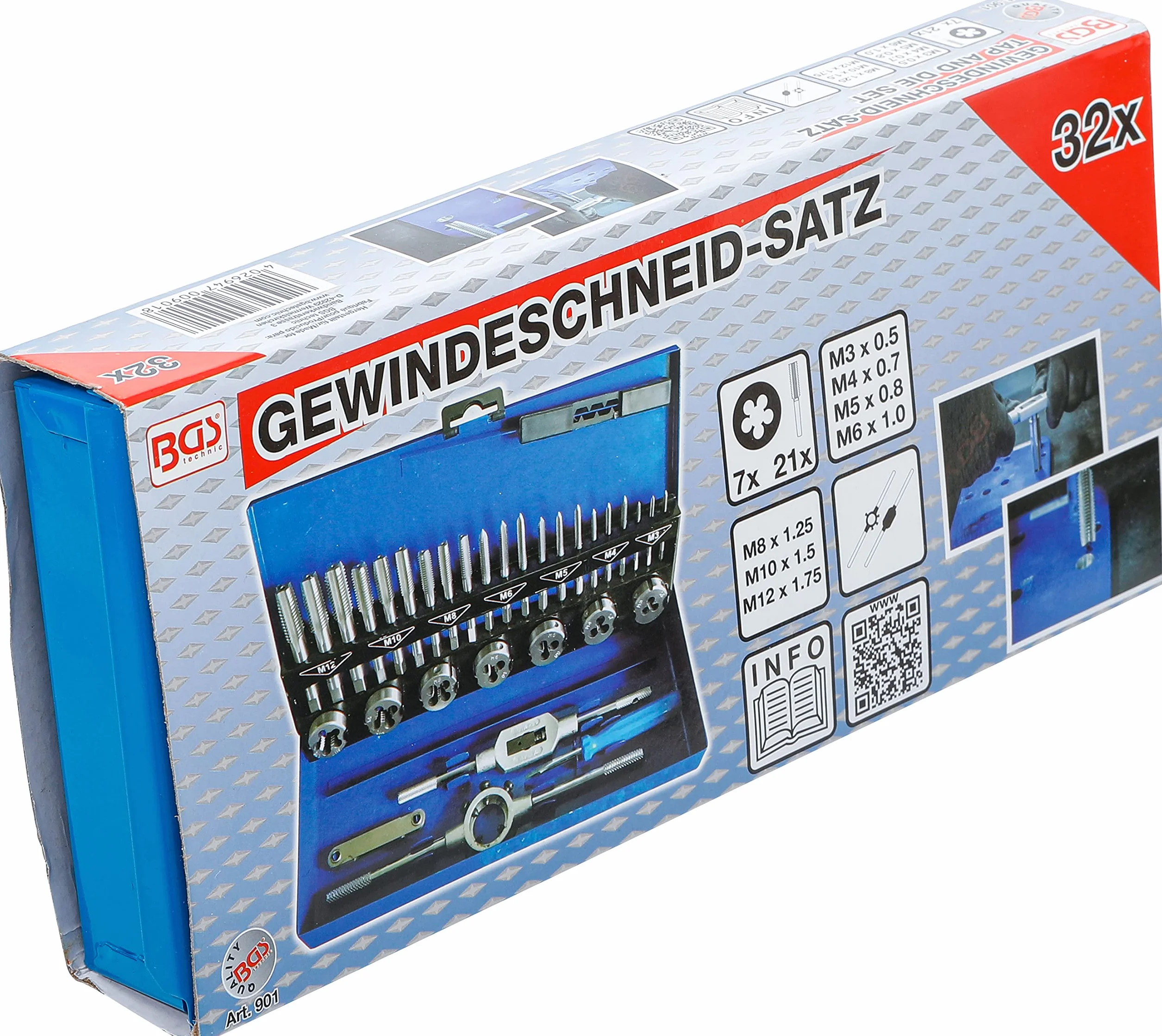 BGS 901 Zestaw gwintowników M3 - M12 32 szt.