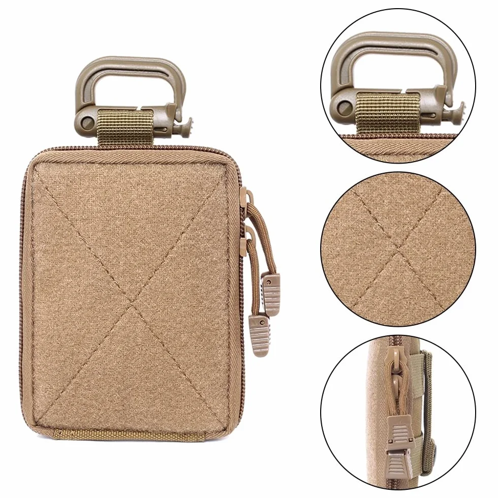 DONGKER EDC Molle Pouch, taktyczna torba w talii, wodoszczelna torba pierwszej pomocy, organizer z mikro-kieszenią, z karabińczykiem, do użytku w nagłych wypadkach medycznych na świeżym powietrzu