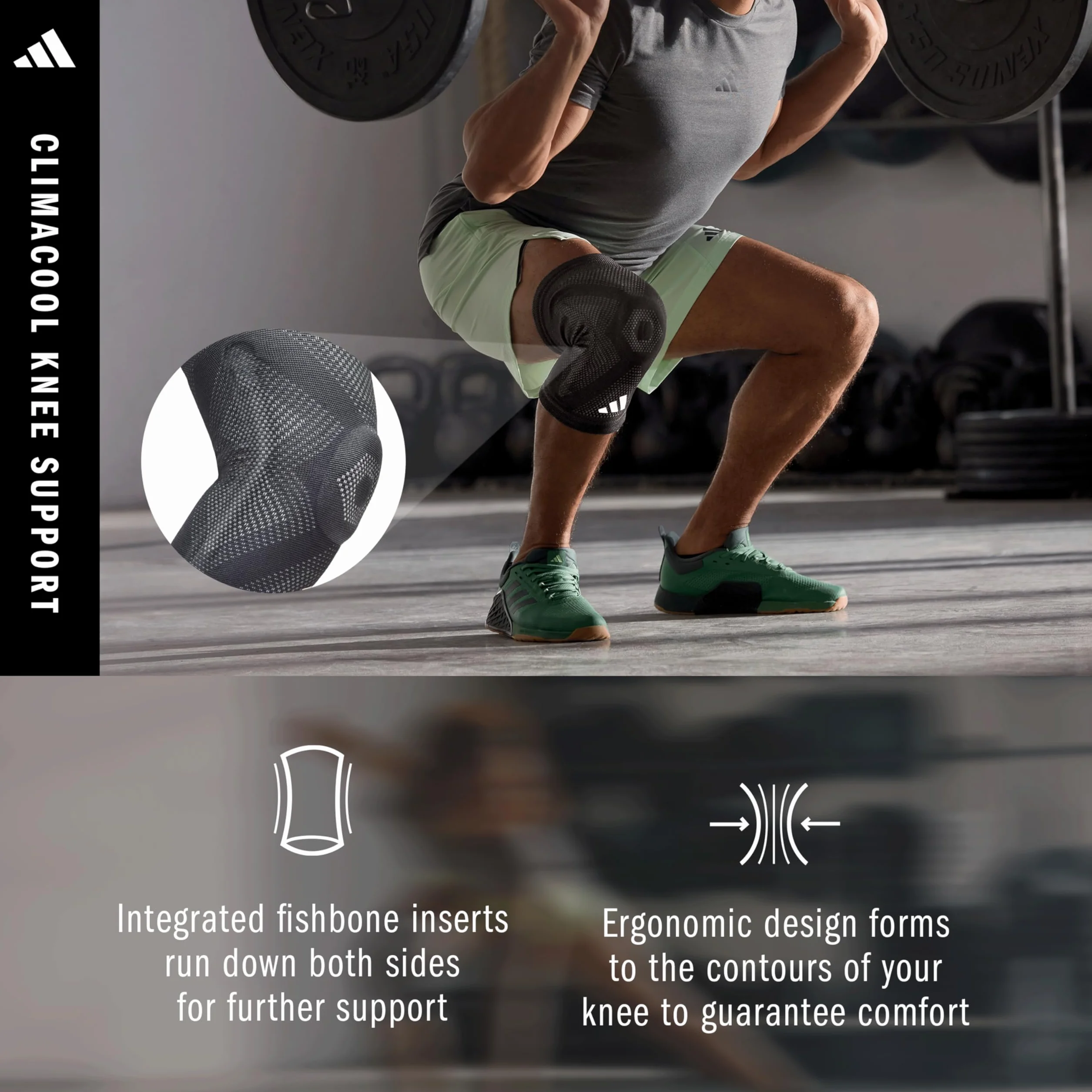 adidas Aeroready bandaż na kolana, oddychający, kompresyjny, ergonomiczny kształt (M)