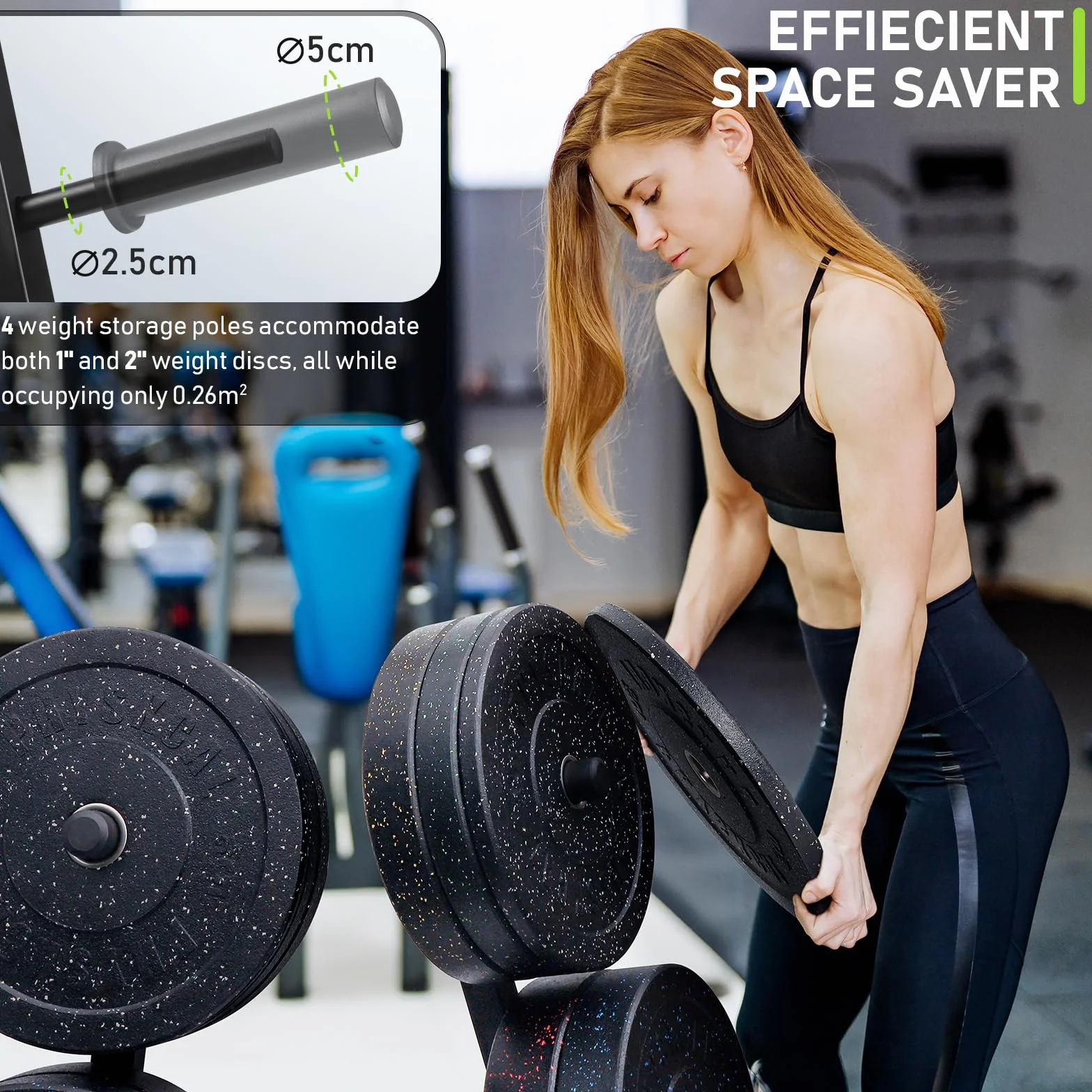 PhysKcal Stojak na talerze obciążeniowe, wytrzymała stal, talerze sztangowe, stojak na ciężary, uchwyt na talerze do domu, siłowni, ćwiczeń, sprzętu fitness
