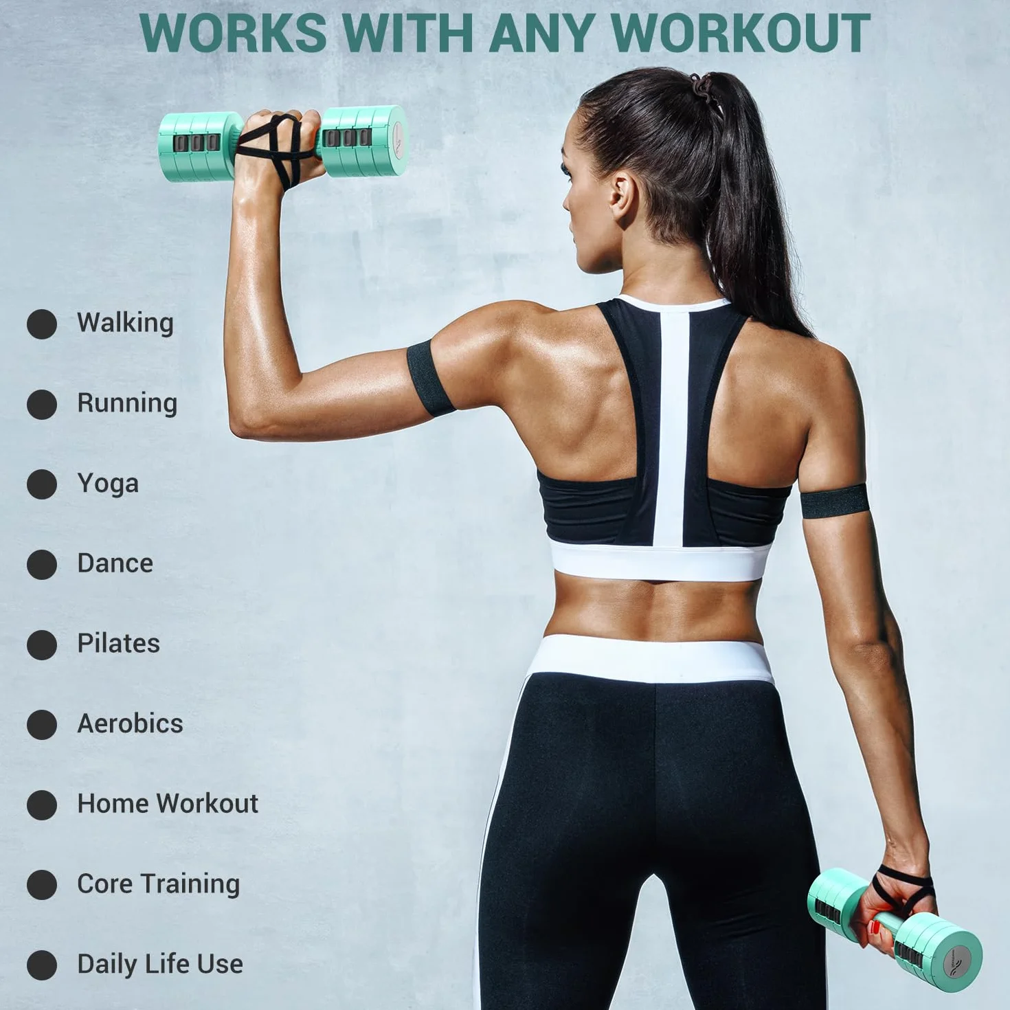 Sportneer Zestaw regulowanych hantli 4 w 1 1-2,5 kg sprzęt fitness