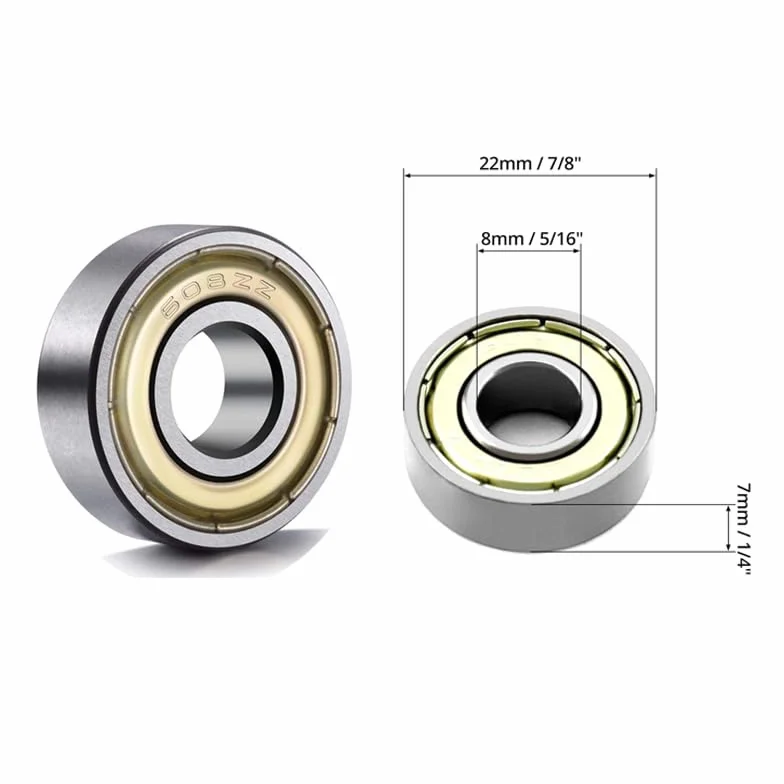 Zestaw 40 łożysk kulkowych 608 ZZ 8x22x7 mm metalowe Double Shielded do deskorolek