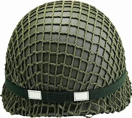 Amerykański kask M1 stalowy hełm zielony II wojna światowa imitacja z siatką