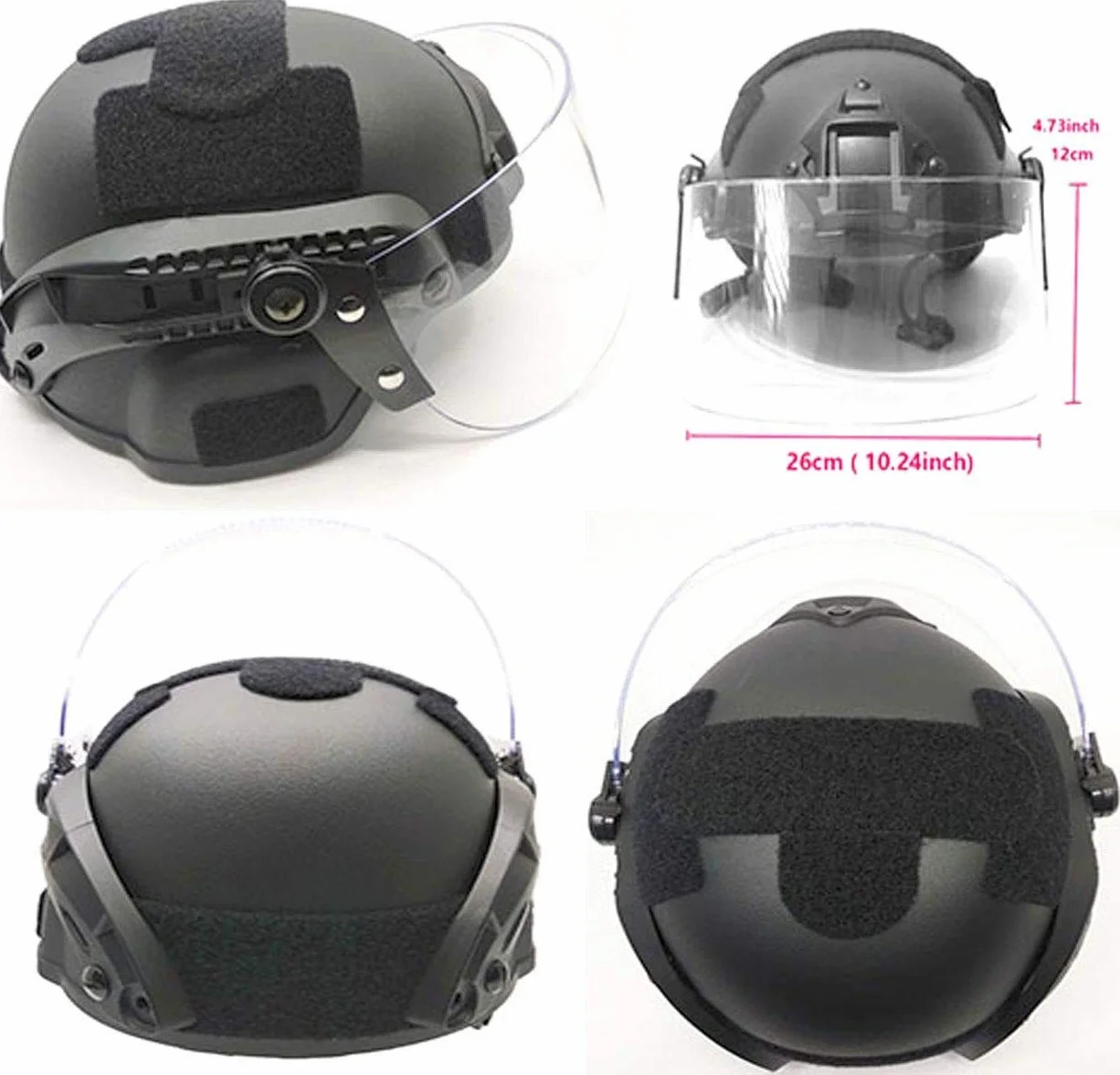 Airsoft MICH 2000 ACH kask taktyczny z przezroczystym wizjerem NVG i szyną boczną