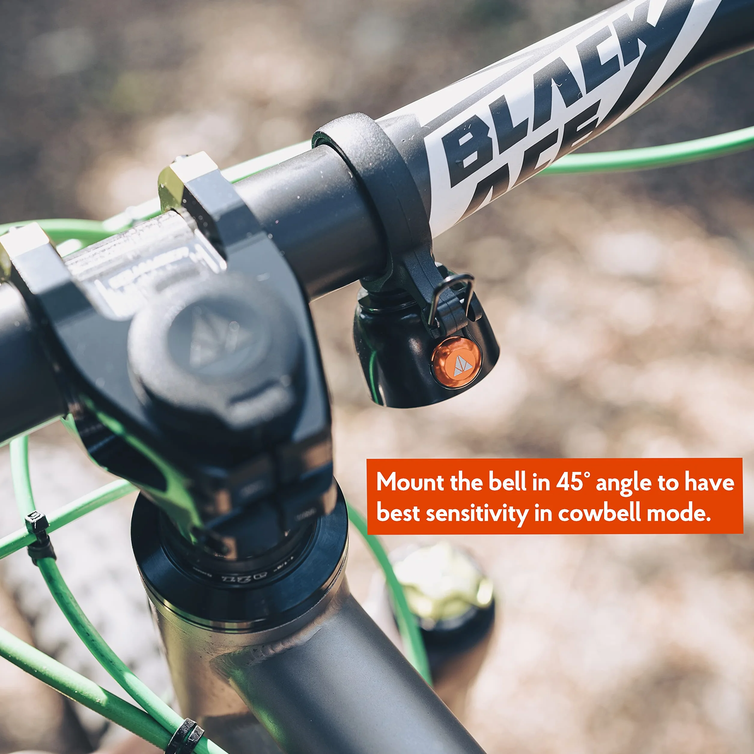 Granite Dzwonek do roweru górskiego do krykieta z trybem pojedynczego uderzenia i trybem stałego dzwonka, do roweru górskiego, BMX, roweru szosowego i żwirowego, dzwonek rowerowy do kierownicy od 22,2