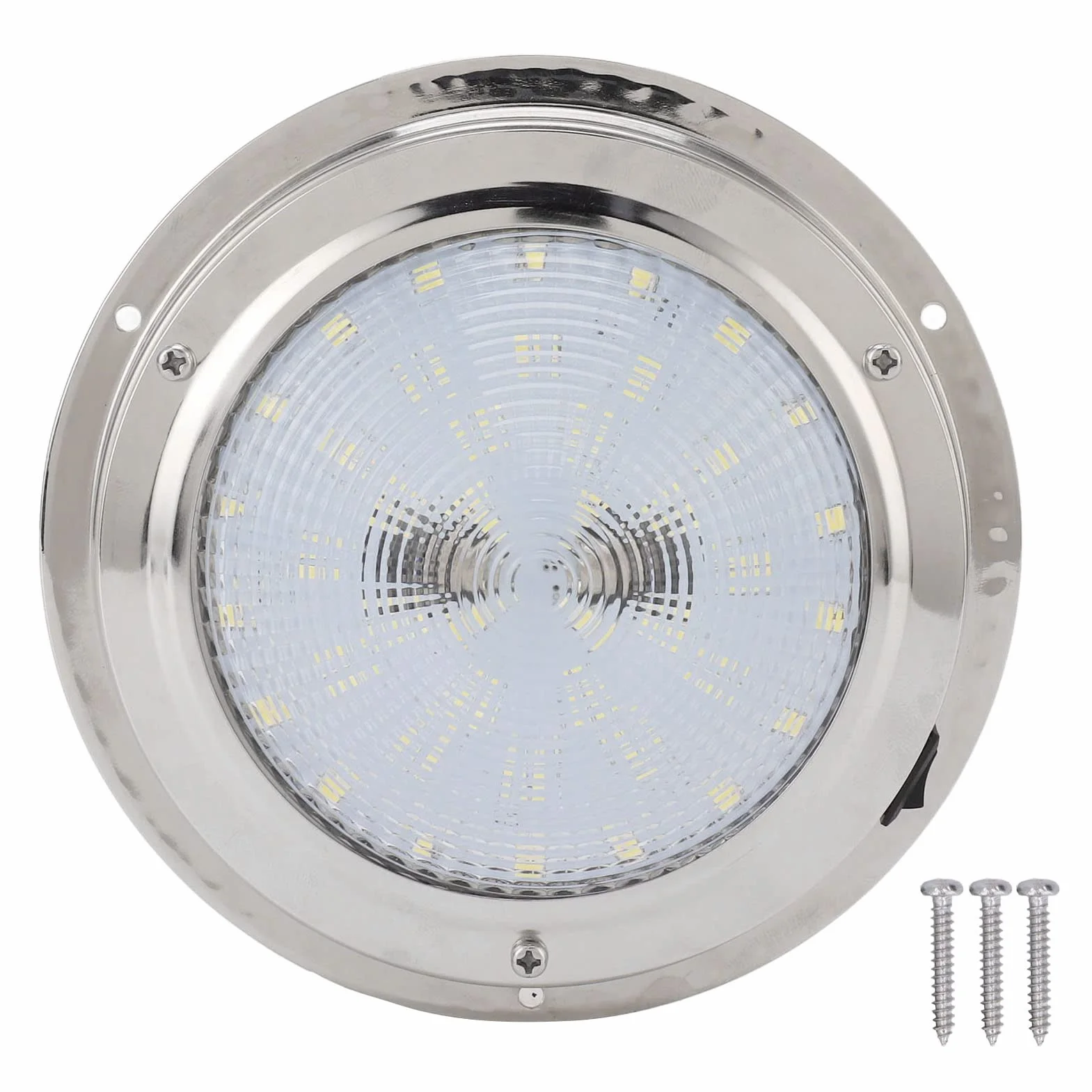 Pongnas 5,5-calowa Morska Lampa Sufitowa Kopułowa, 42 Diody LED IP65 do Montażu Powierzchniowego, ze Stali Nierdzewnej o Wysokiej Jasności, do Kabiny Nocnej łodzi Kempingowej, Jachtu i