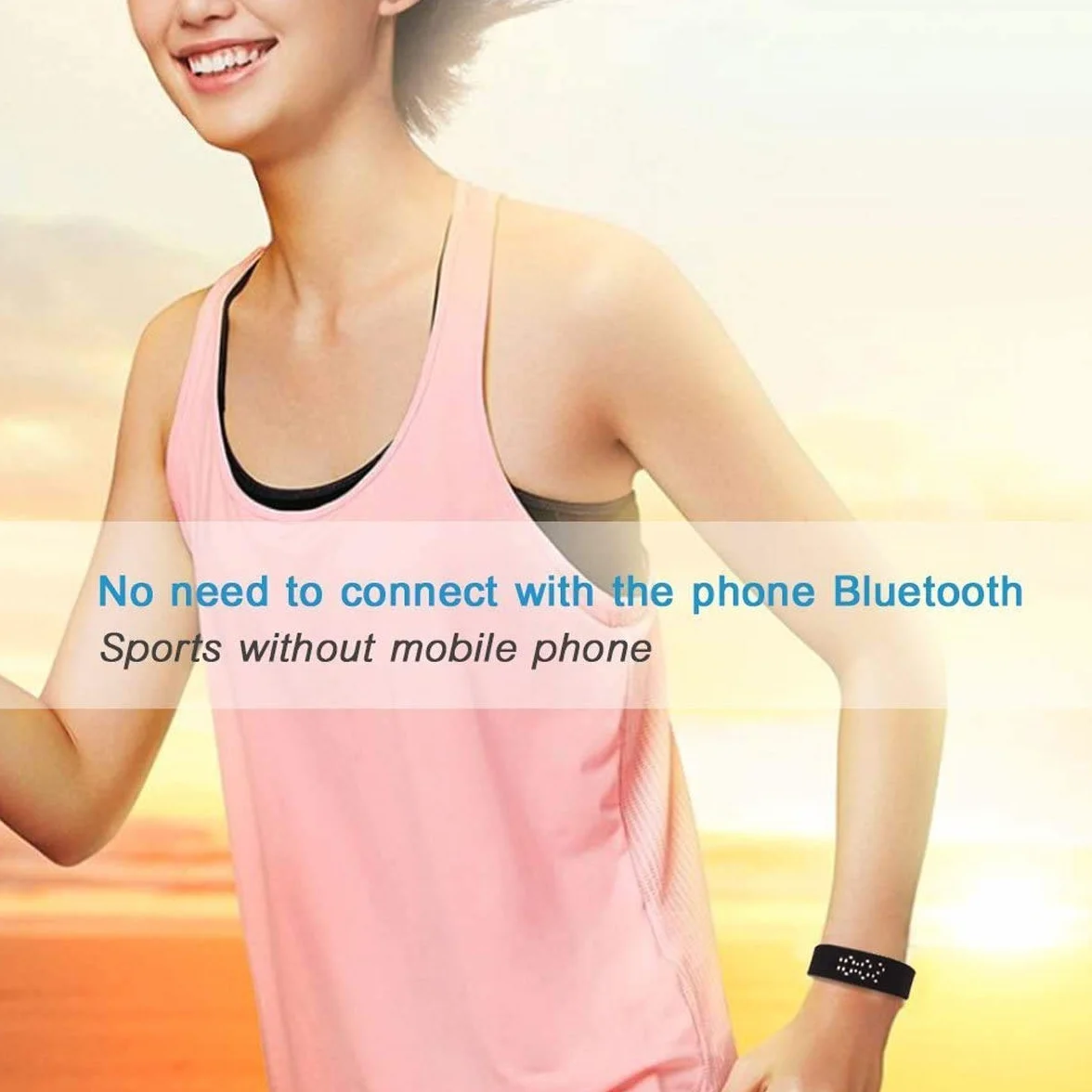 Krokomierz i krokomierz, łatwa obsługa, bransoletka fitness z zegarkiem, licznikiem kalorii, krokomierzem, bez funkcji Bluetooth, monitorowanie aktywności, licznik kalorii, pomiar bez aplikacji do biegania, kolor czarny