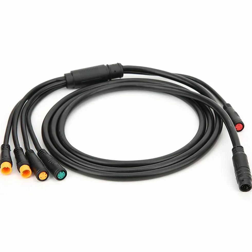 Wodoodporny Kabel 1 na 5, Zintegrowany Kabel Rowerowy 1 na 5 z funkcją Oświetlenia dla Wodoodpornego Kontrolera Ebike