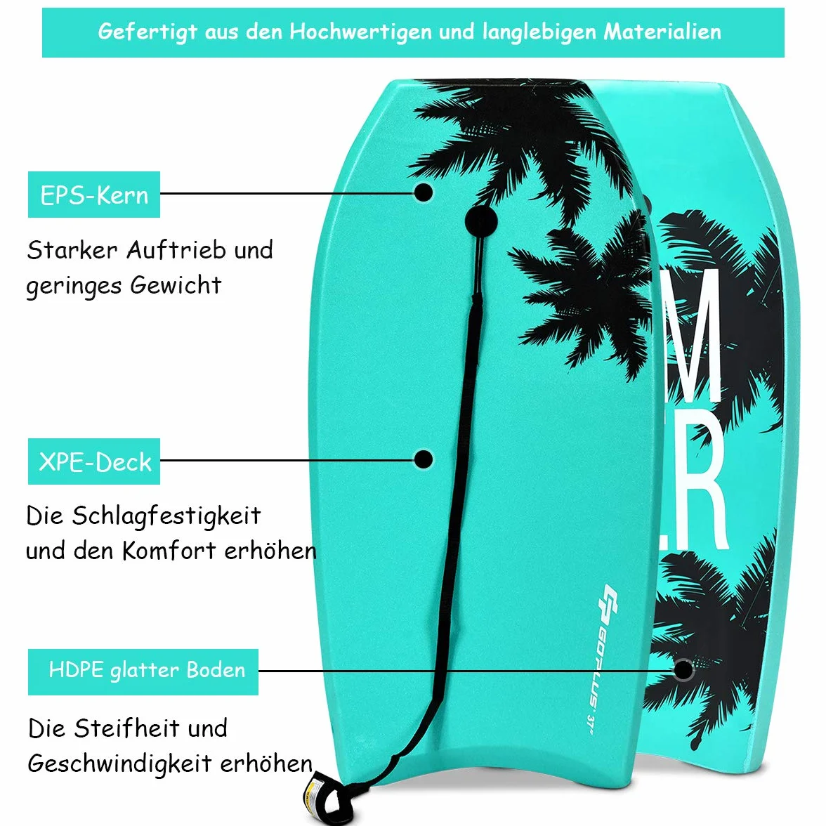 COSTWAY Bodyboard deska surfingowa dla dzieci SUP