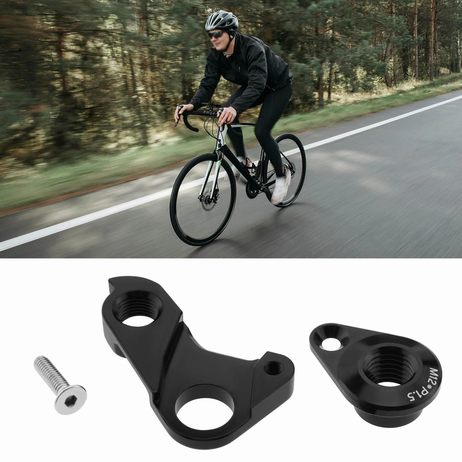 Hak rowerowy na tylne przerzutki wieszak tylne koło mechaniczny hak zmiany biegów stop aluminium kompatybilny z Fuji kompatybilny z Vitus czarny