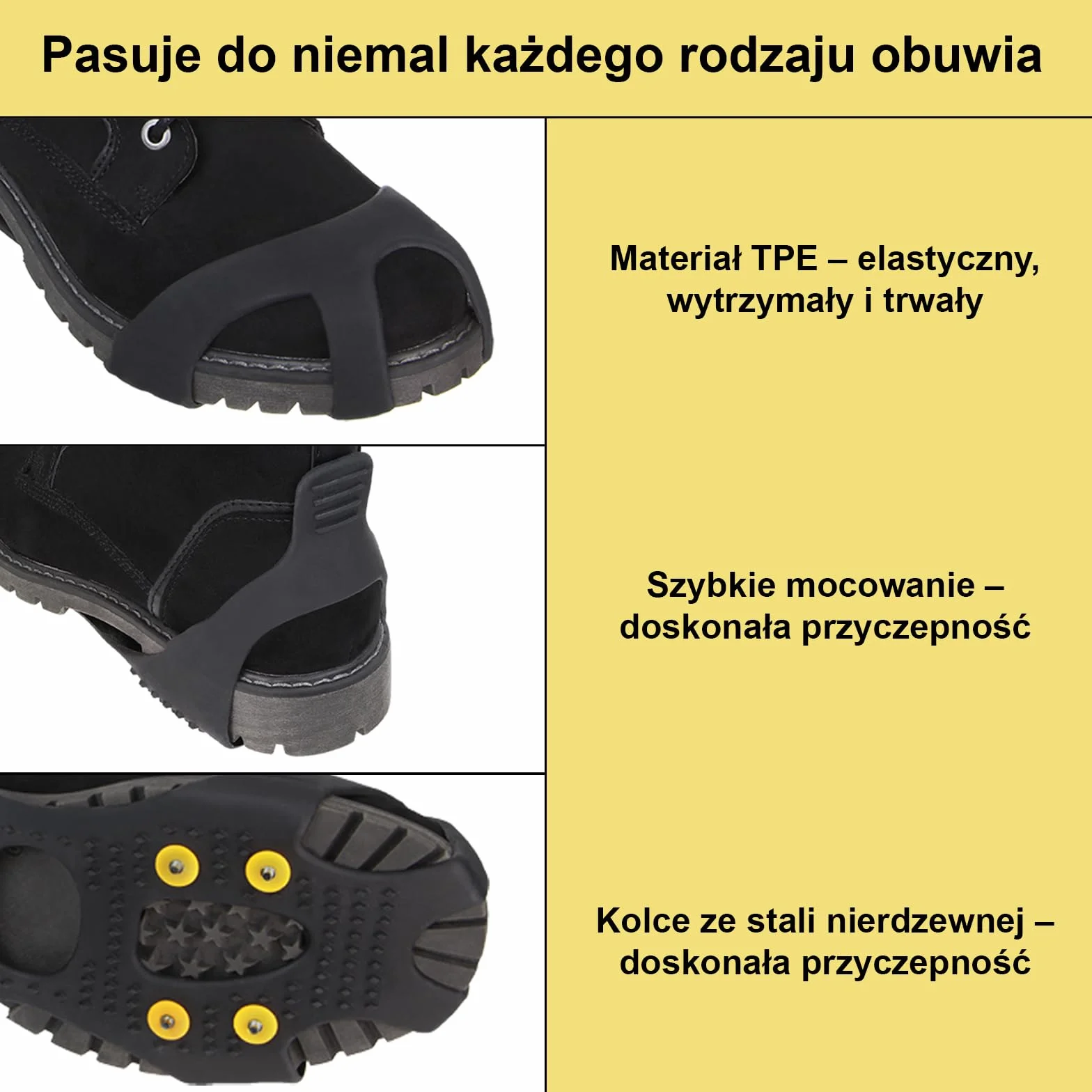 ALPIDEX Antypoślizgowe kolce na buty Ice Grips raki rozmiar 35-47