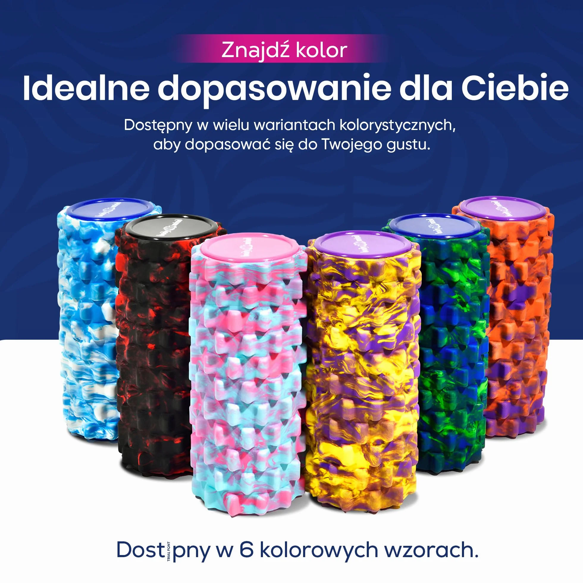 Body & Mind® rolka powięziowa, rolka masująca, rolka fitness, rolka sportowa, rolka terapeutyczna; Trening powięzi górnej części ciała, pleców i wszystkich innych grup mięśni; 33x14,5cm