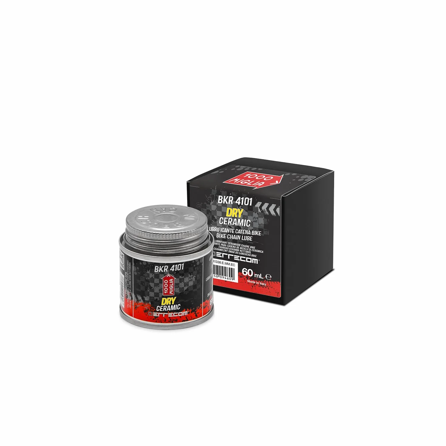 1000 Miglia BKR 4101 CERAMICZNY Smar do Łańcucha Rowerowego DRY - 60 ml, Na Sucho, Fluorescencyjny i Zapachowy, Pojemnik All-In-One, Pędzelek w zestawie