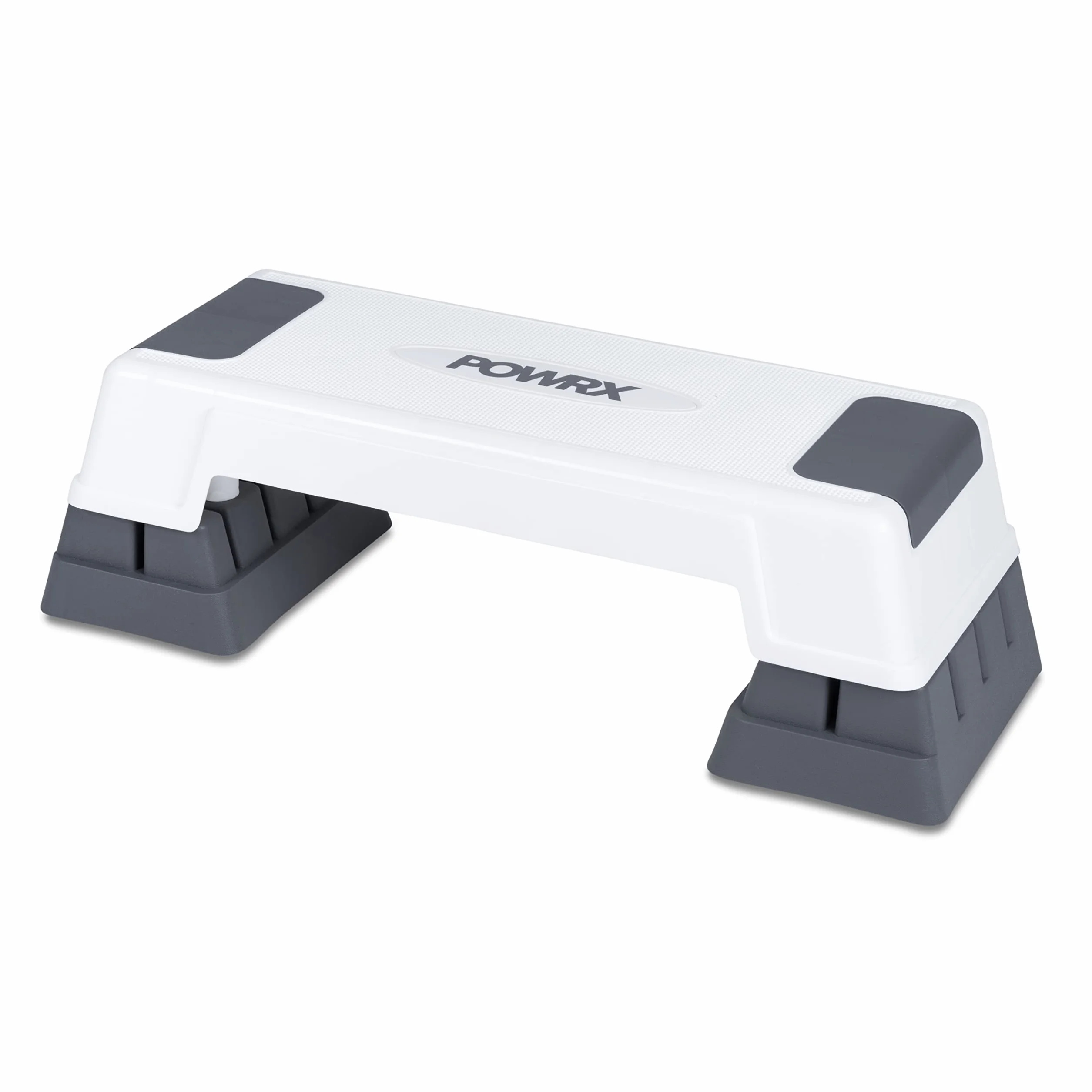POWRX Aerobic Stepper 12/17/24 cm 3 Stopnie Biały Regulacja Wysokości Antypoślizgowy Step Domowy