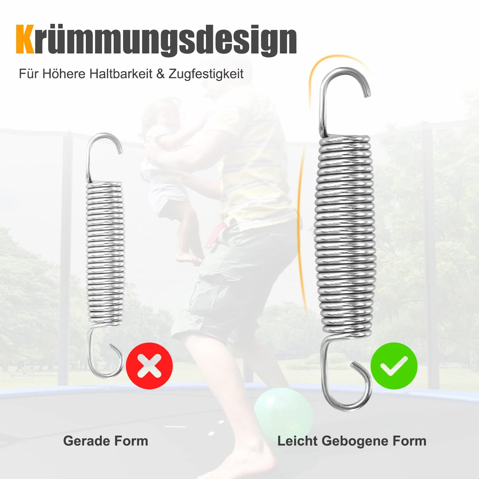 COSTWAY 20 sztuk sprężyn zapasowych do trampoliny 140 mm/180 mm, sprężyna do trampoliny z ocynkowanej stali, do trampoliny φ244 cm 305 cm 366 cm 427 cm 457 cm 487 cm