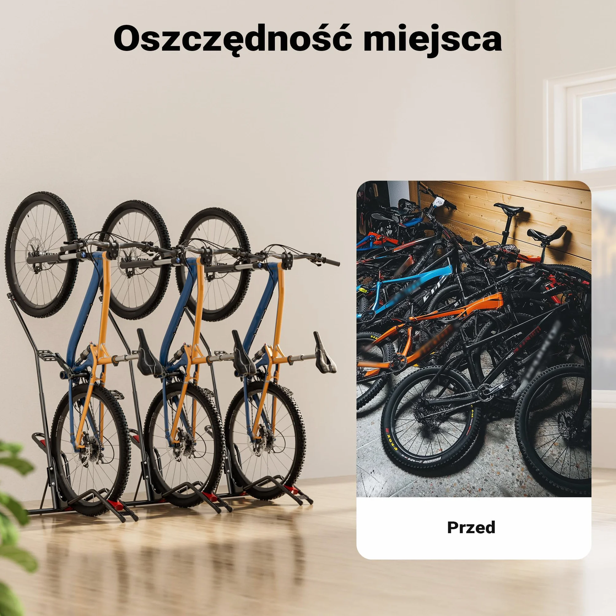 Wiltec Stojak na rower 53 x 11 x 120 cm, wolnostojący wieszak na rower do domu do opon o rozmiarze 24”-29”, uchwyt rowerowy ze stali i tworzywa sztucznego