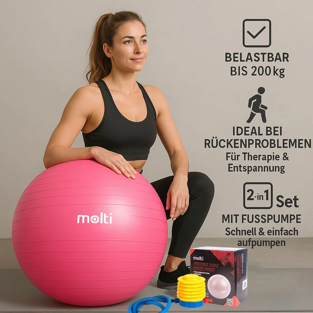 Piłka Gimnastyczna Ø65cm Ø75cm Do Siedzenia Treningowa z Pompką Fitness Joga Pilates