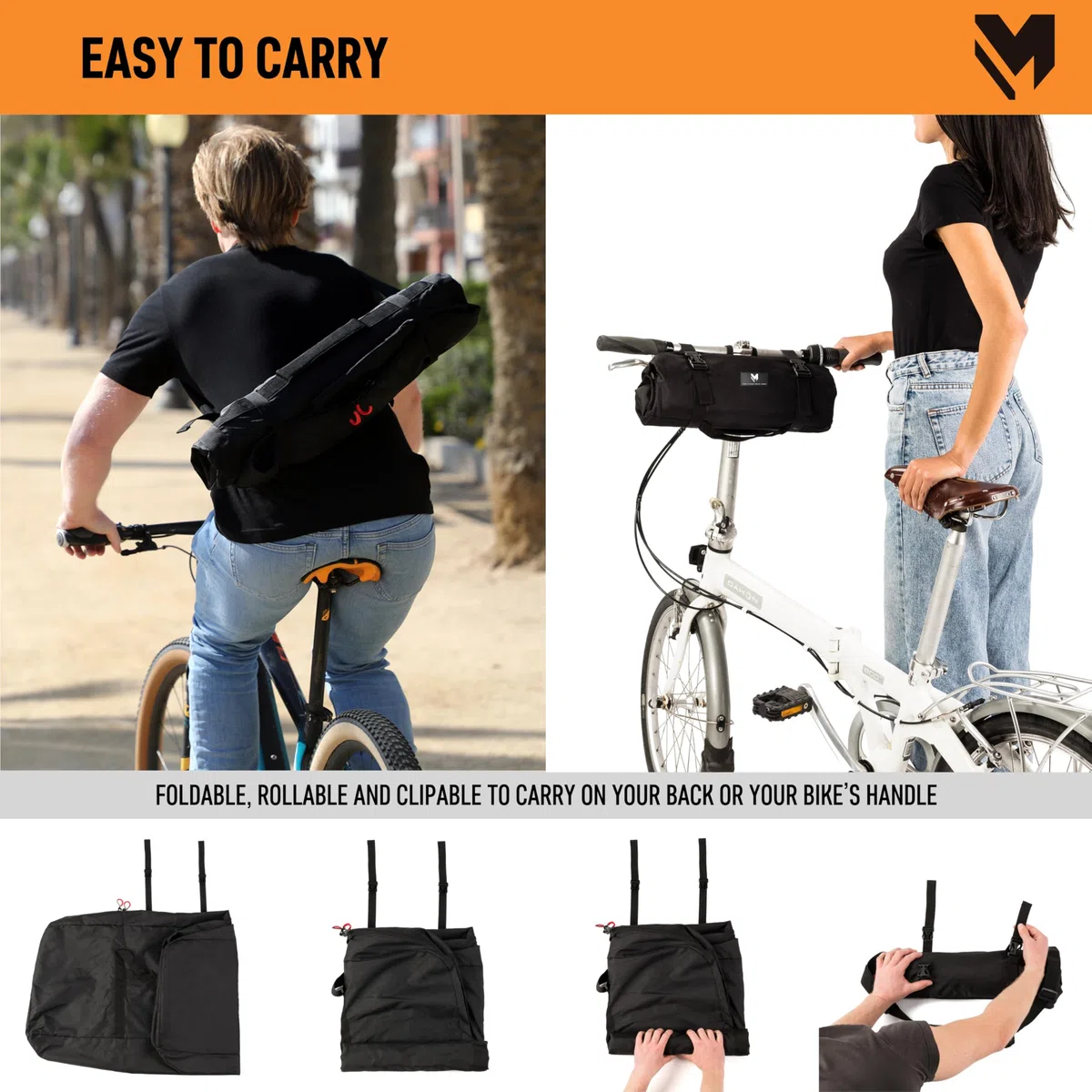 lamaki XL Pokrowiec transportowy na rowery składane | Uniwersalny rozmiar kompatybilny z rowerami składanymi Brompton, Dahon, Giant, Birdy, Oyama 14-20"| Idealny do przechowywania i podróży rowerem