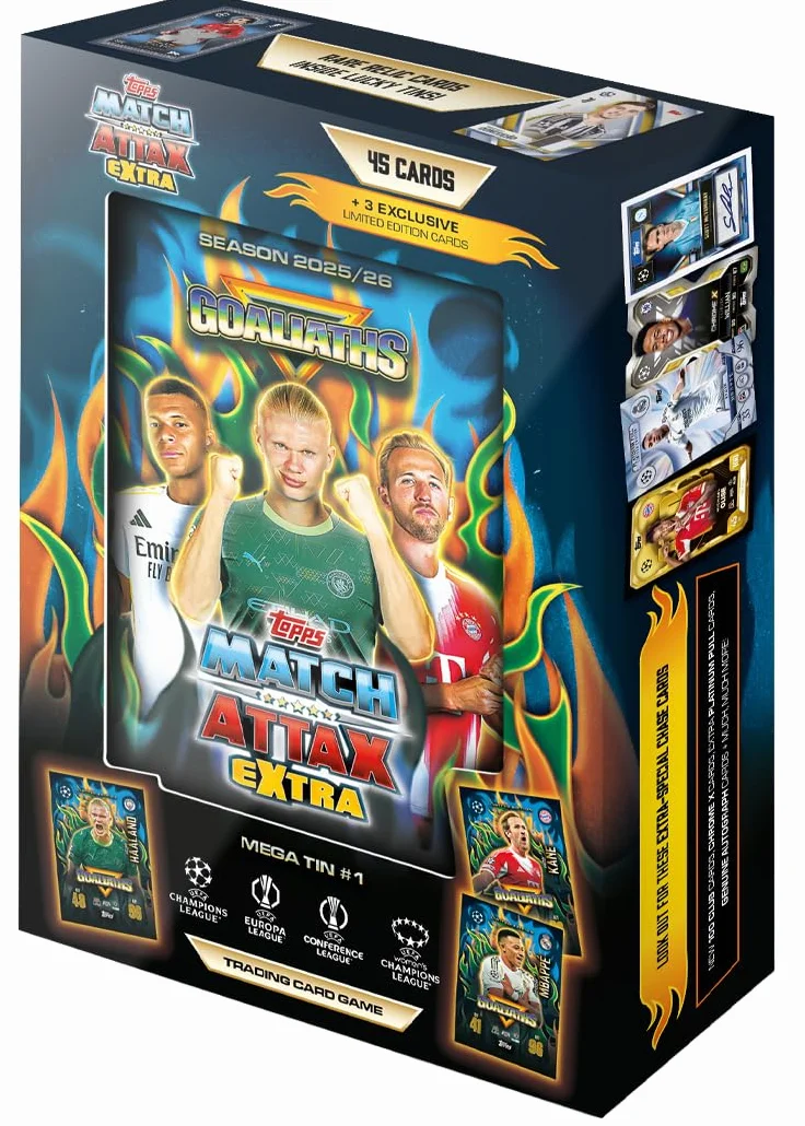 Topps UCC Match Attax Extra 2026 Mega Tin Goliaths 48 kart 3 karty Goliaths-LE
